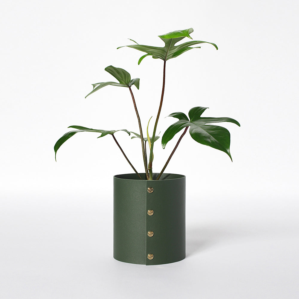 leather plant pot Plats Pot Cover Leather / S – KBX