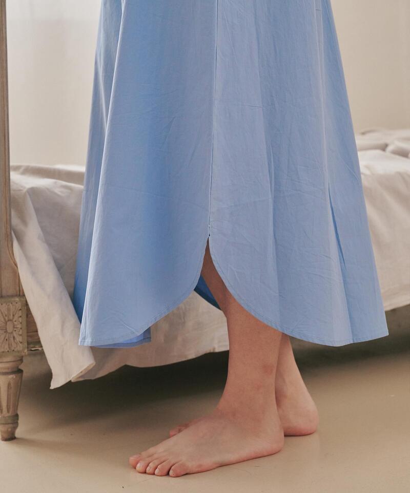 Door to Door Solid Skirt Bluebell