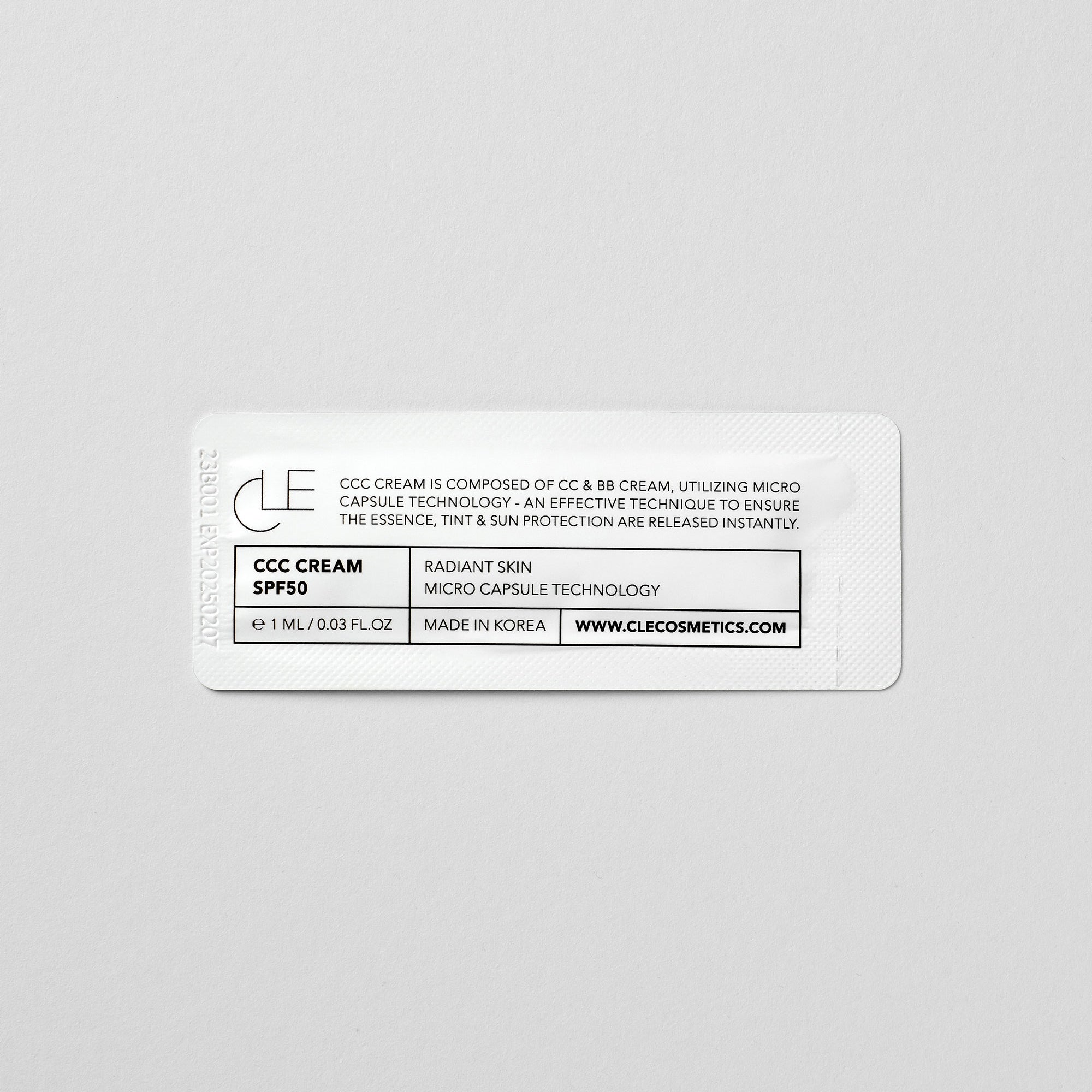 CCC CREAM SAMPLE SIZE