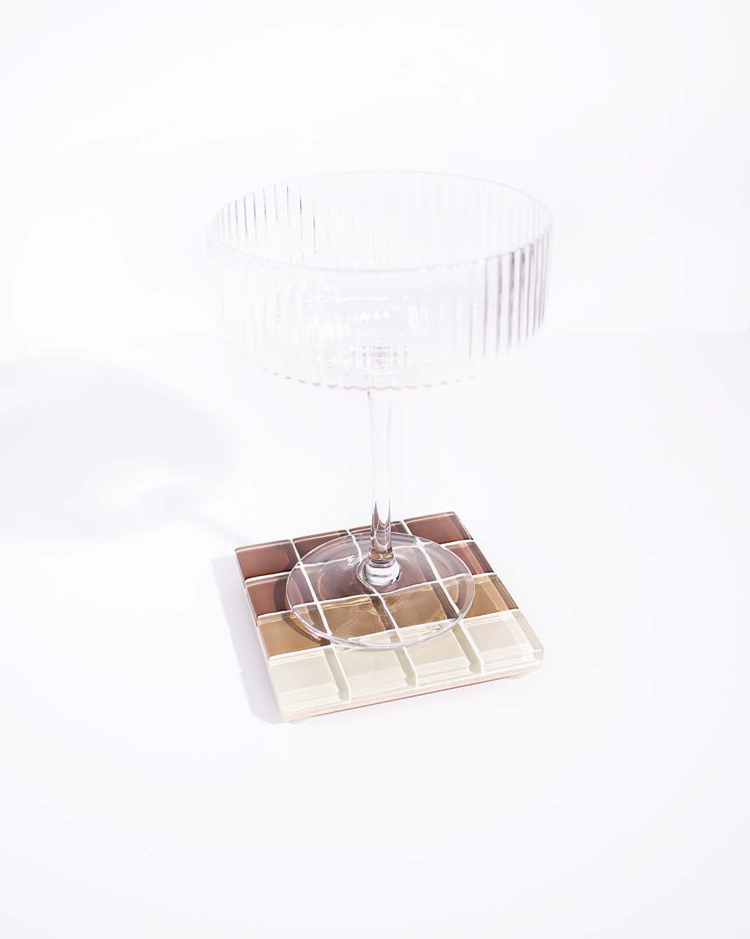 GLASS TILE COASTER - Ombre - Cappuccino