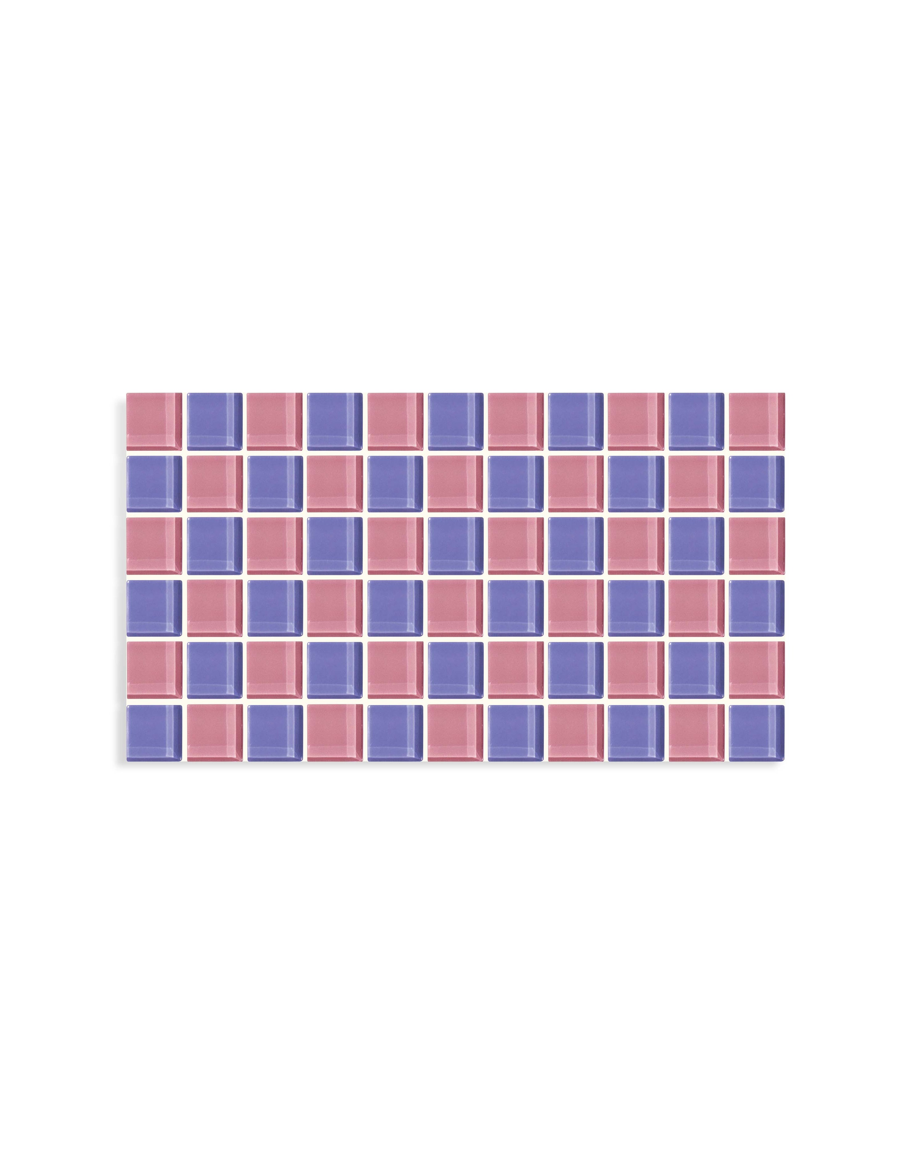 GLASS TILE DECORATIVE TRAY - Unicorn Checkered
