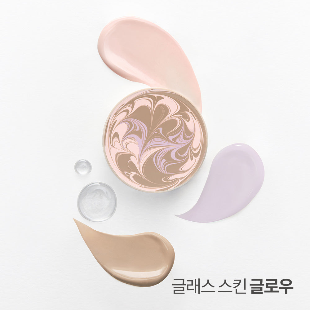 GLASS Age20's Glass Skin Essence Pact Glow/Perfect 12.5g Main product + Refill (+ Keyring Pouch or Puff Gift) (SPF50+) Glowing Moisture Foundation