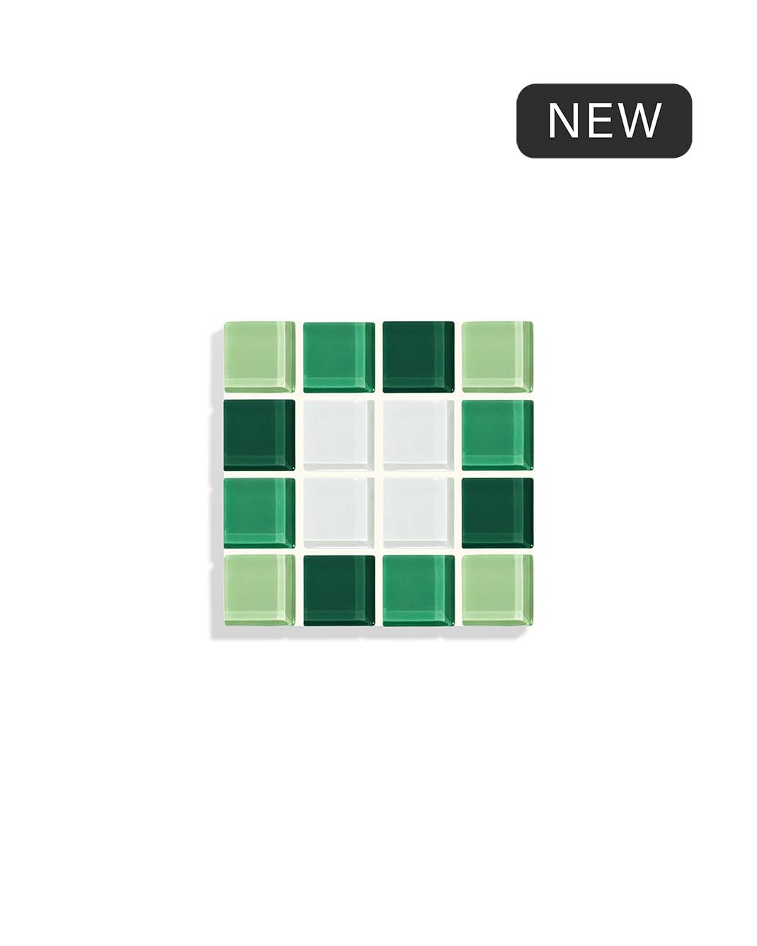 GLASS TILE COASTER - Through A Window - Green Gradient
