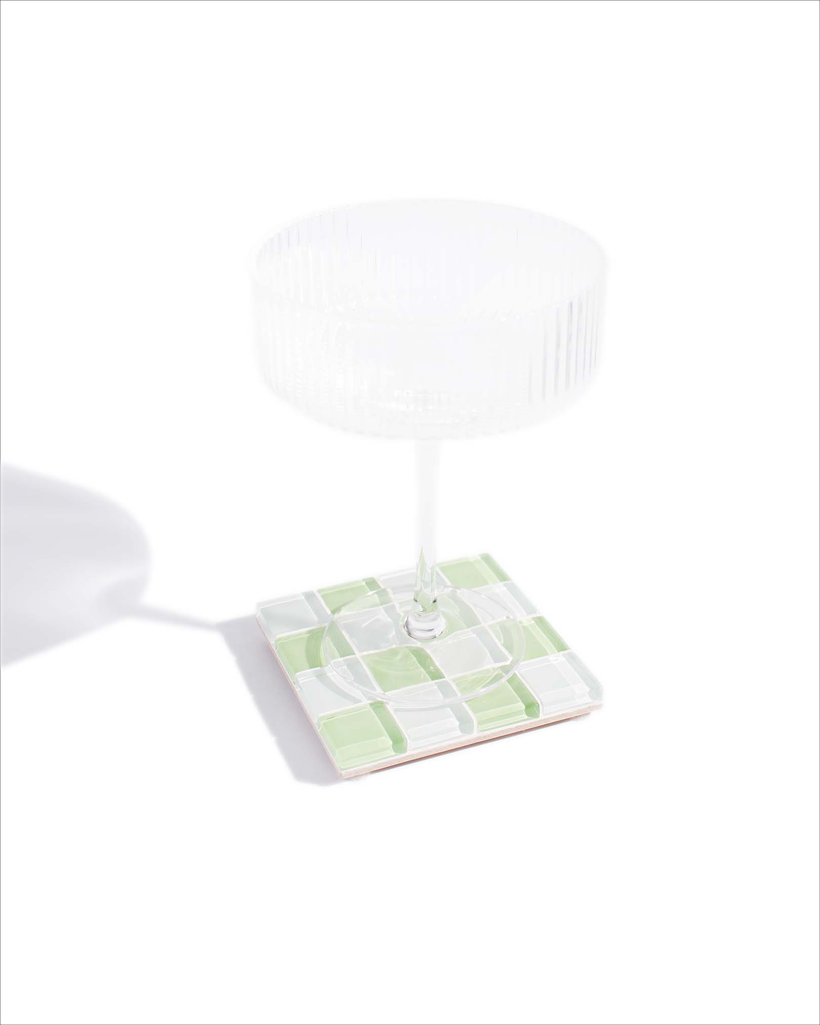 GLASS TILE COASTER - Pistachio Milk Chocolate
