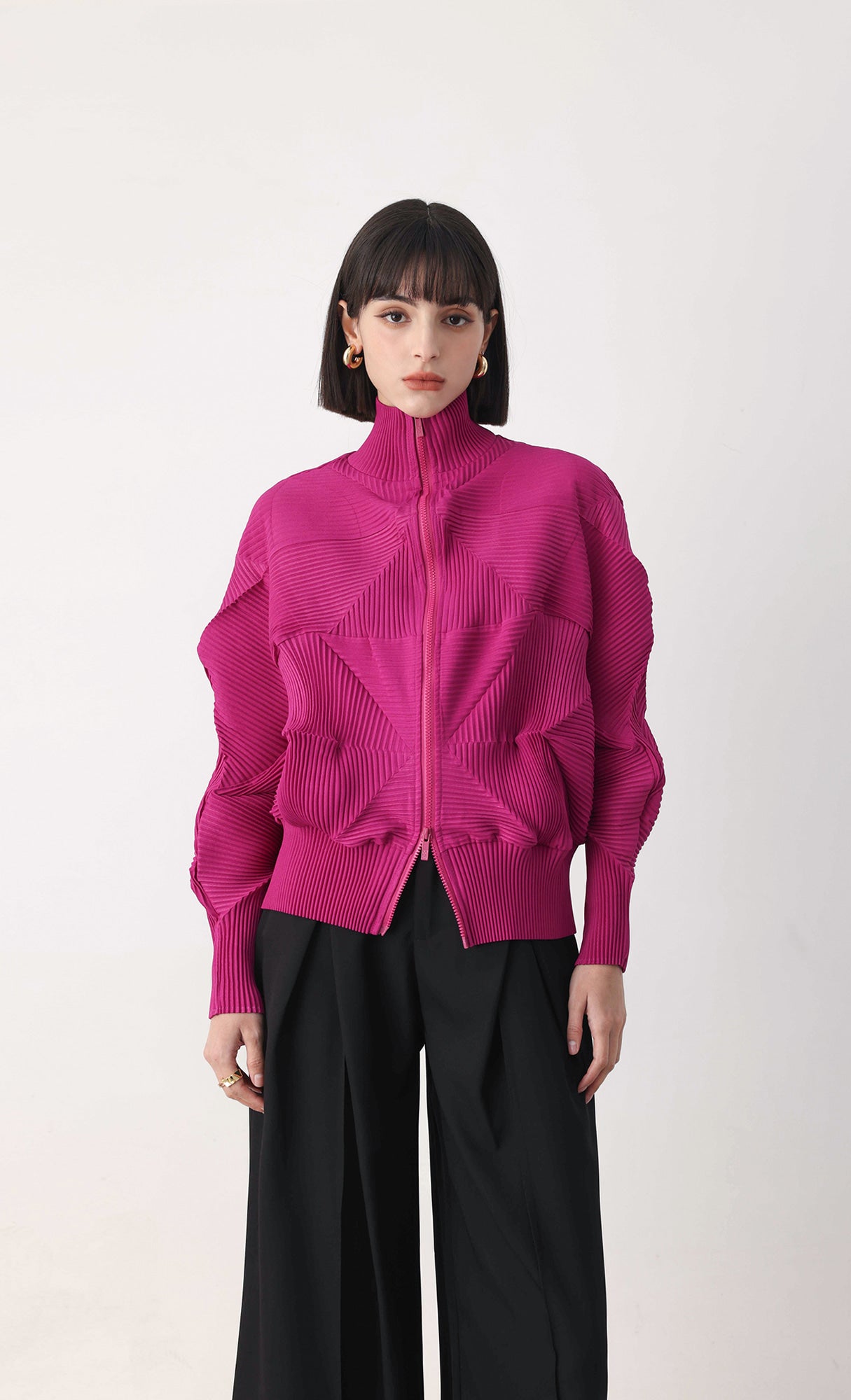 Pleatsmood Twoway Pleats Zip-up Pink
