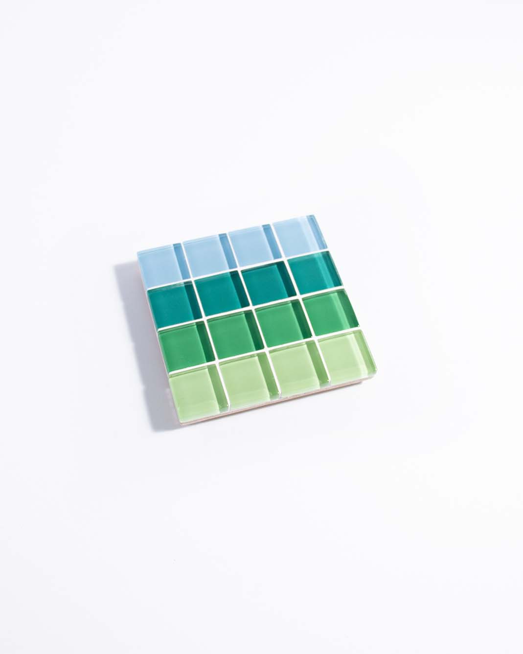 GLASS TILE COASTER - Ombre - Palm Tree by the Sea