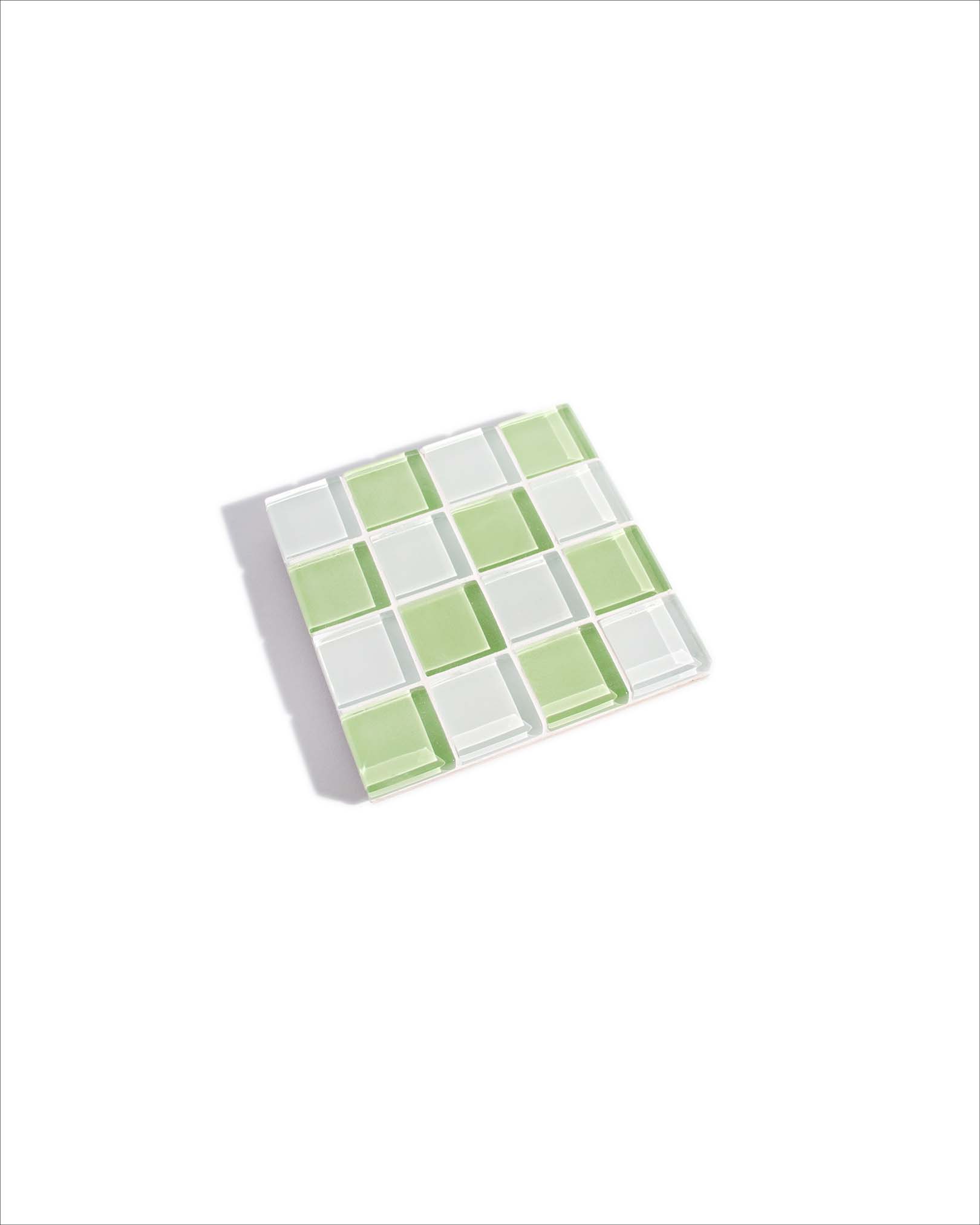 GLASS TILE COASTER - Pistachio Milk Chocolate