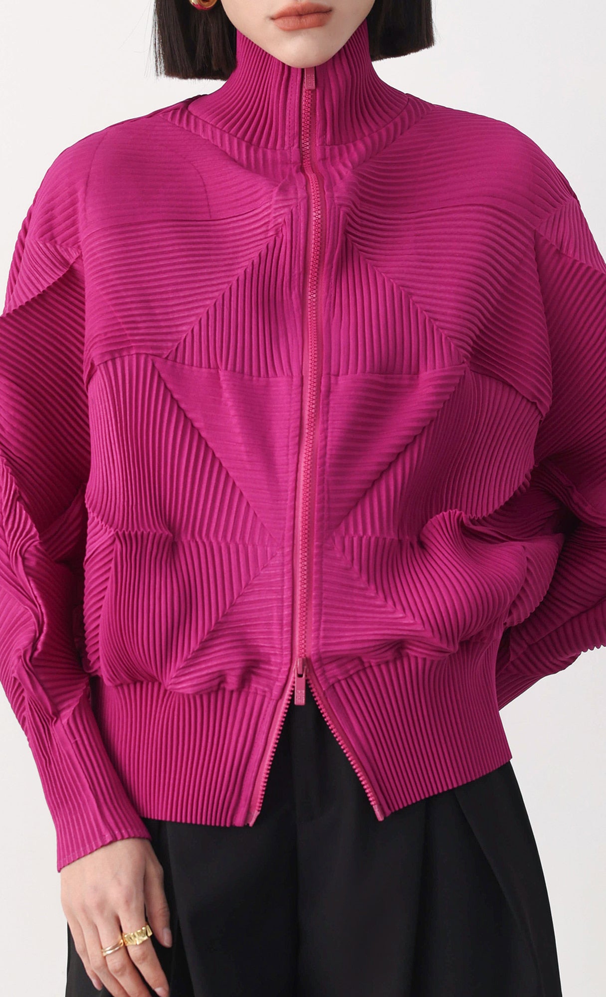 Pleatsmood Twoway Pleats Zip-up Pink