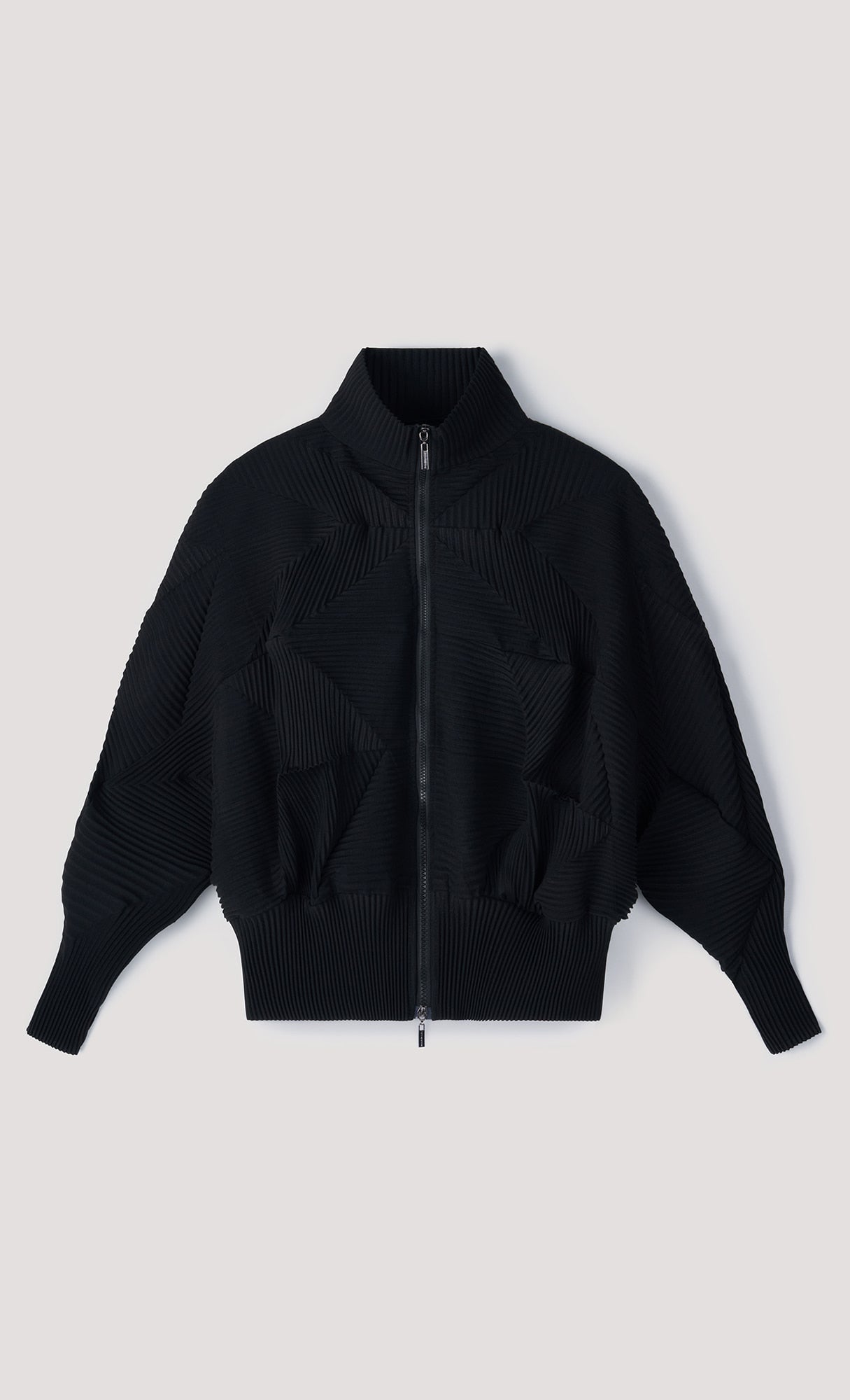 Pleatsmood Twoway Pleats Zip-up Black