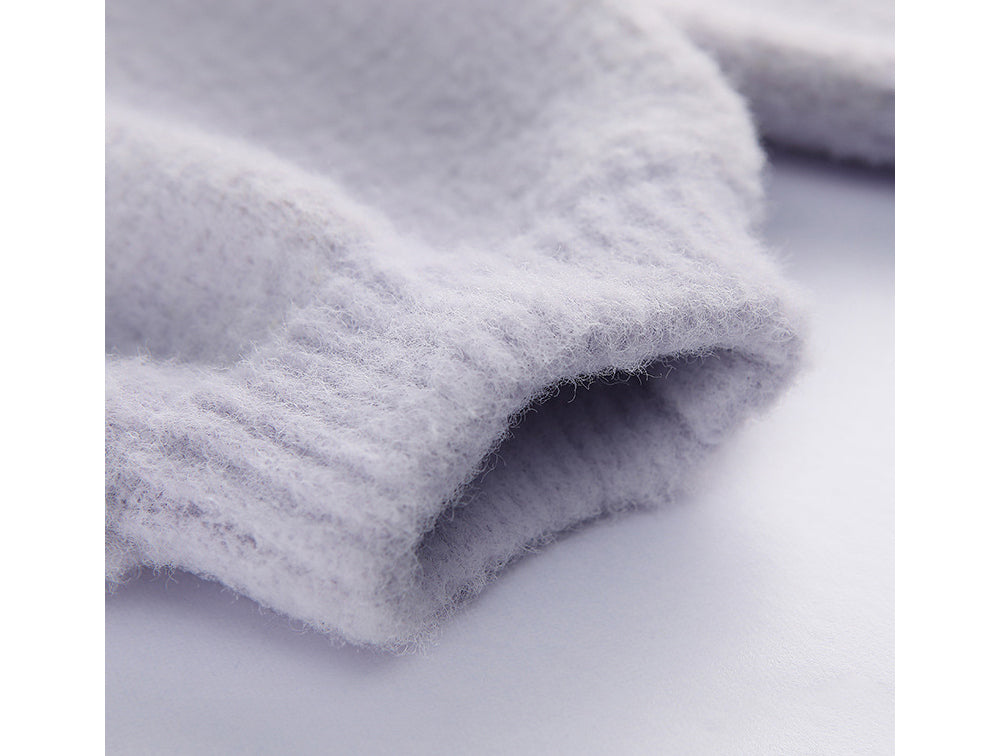 Milky Purple Soft Microfiber Sleepwear Stretchy Comfortable Winter Homewear