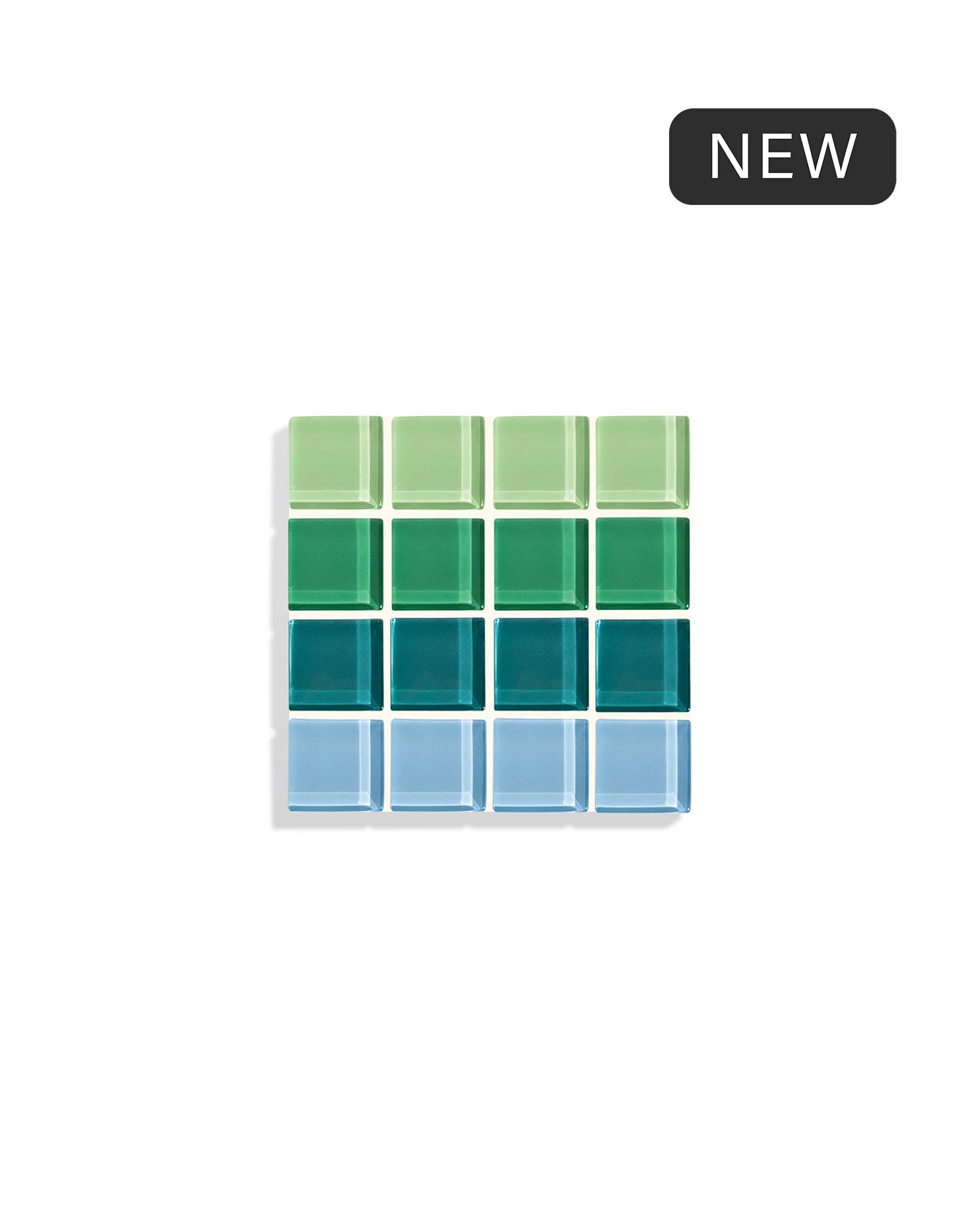 GLASS TILE COASTER - Ombre - Palm Tree by the Sea