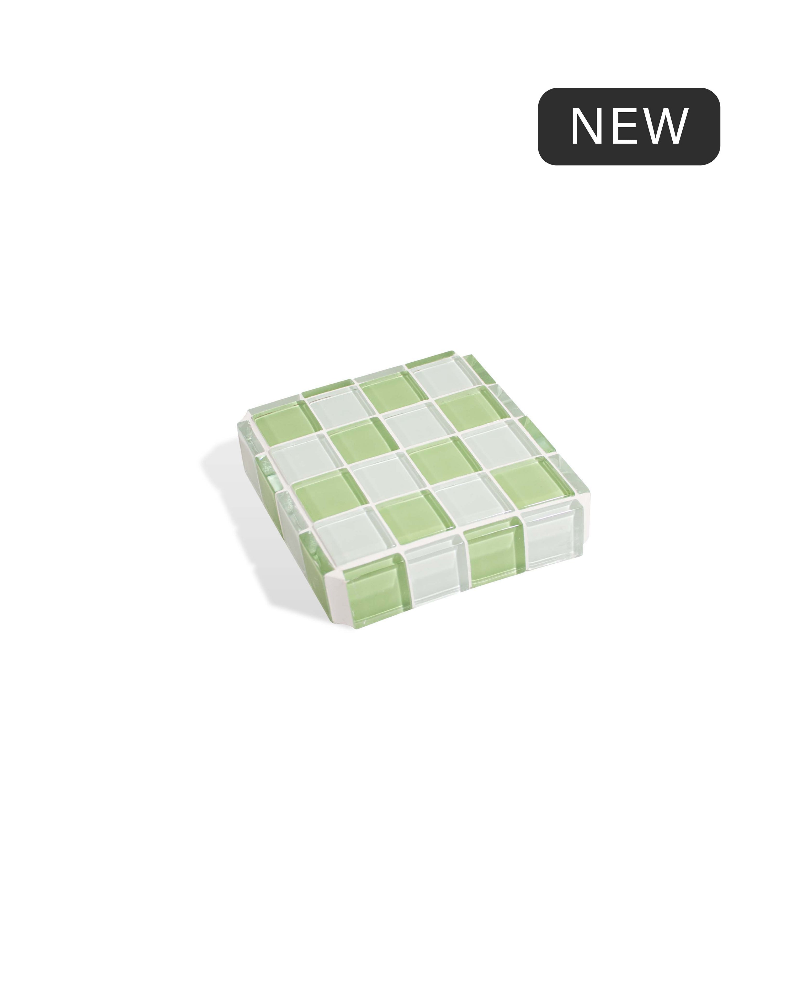 GLASS TILE CUBE - Pistachio Milk Chocolate