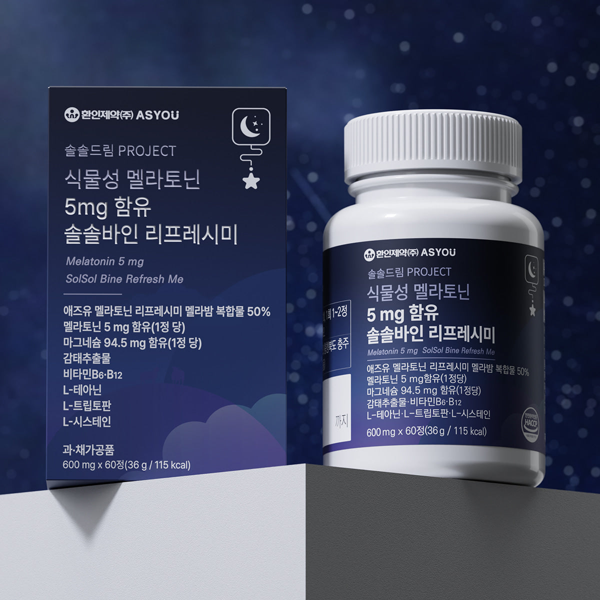 Plant Melatonin 5mg Solsolbaine Refresh Me + Sleep Mask