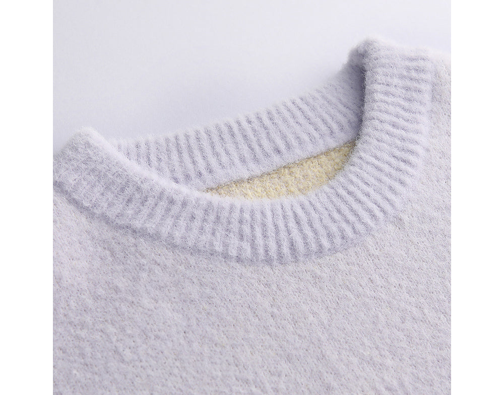 Milky Purple Soft Microfiber Sleepwear Stretchy Comfortable Winter Homewear