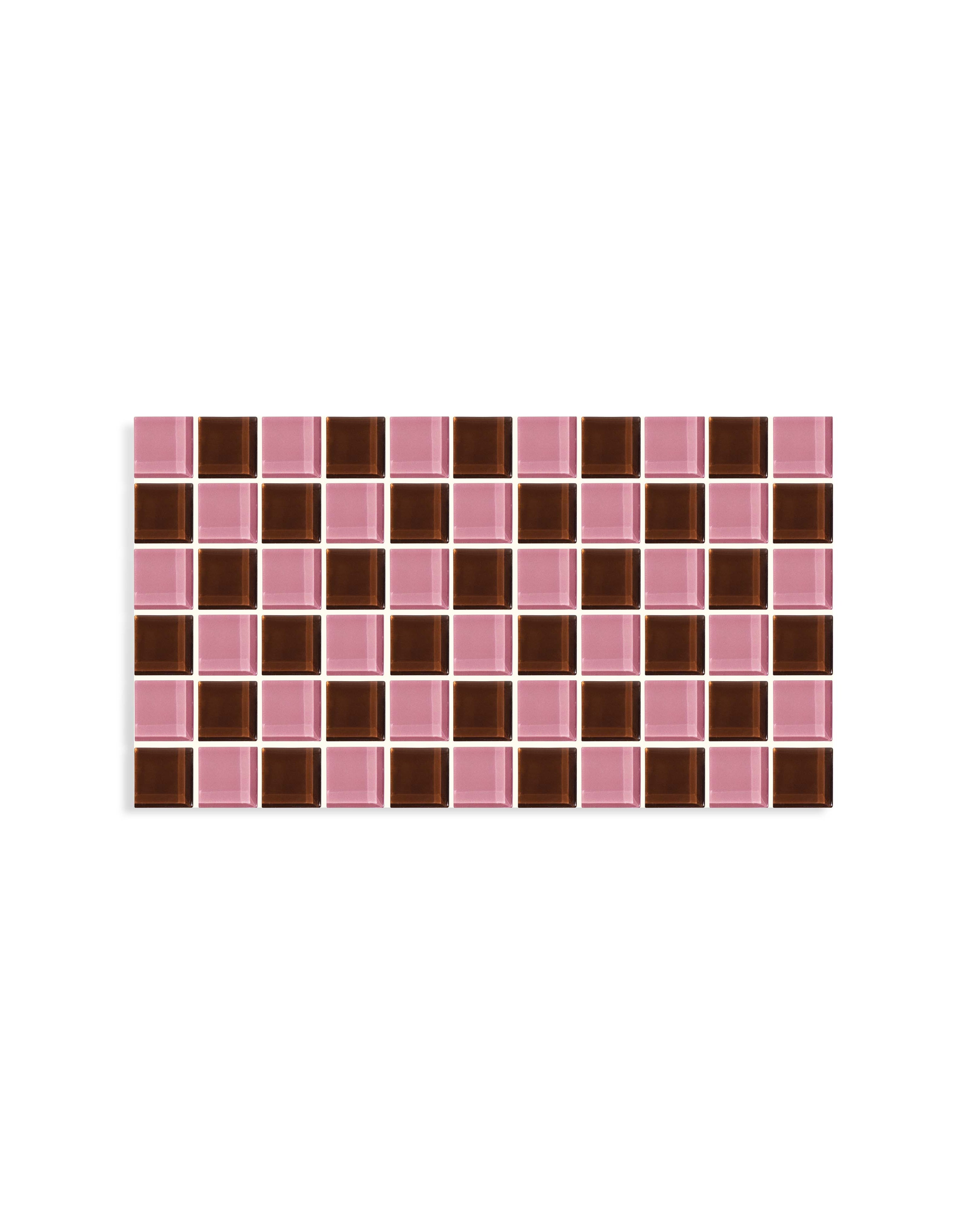 GLASS TILE DECORATIVE TRAY - Strawberry Dark Chocolate