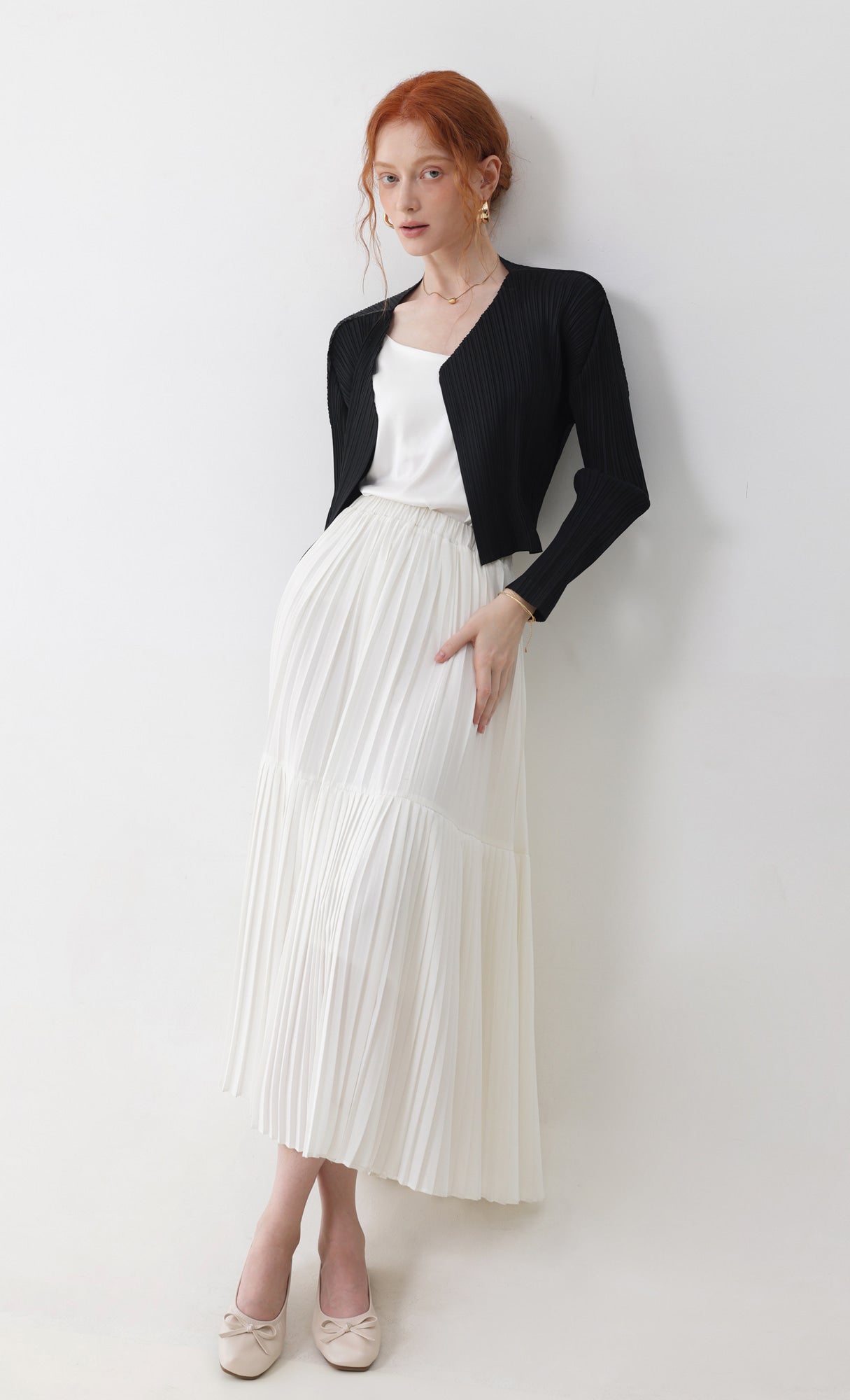 Pleatsmood Cod Pleats Cardigan Black