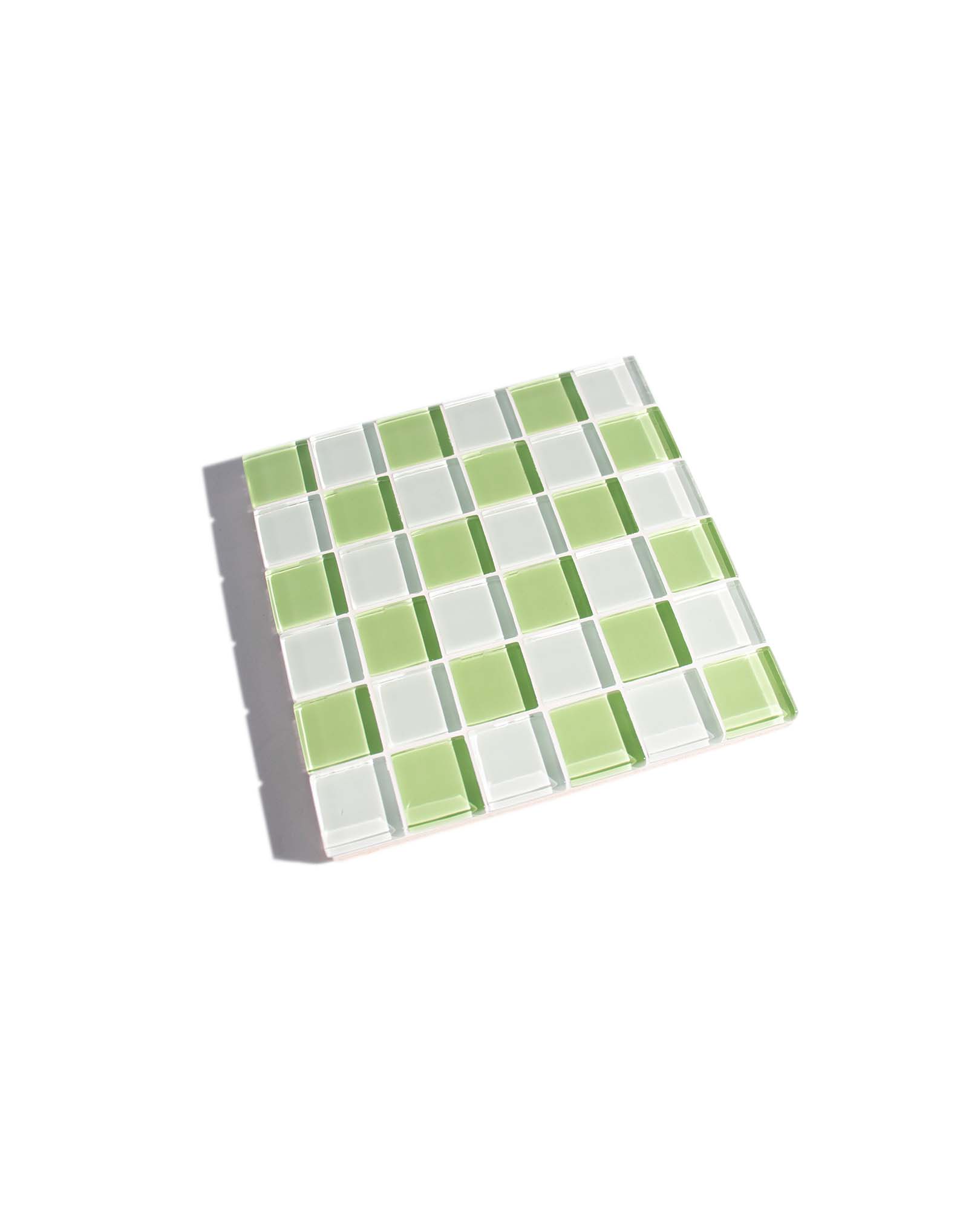 GLASS TILE DECORATIVE TRAY - Pistachio Milk Chocolate