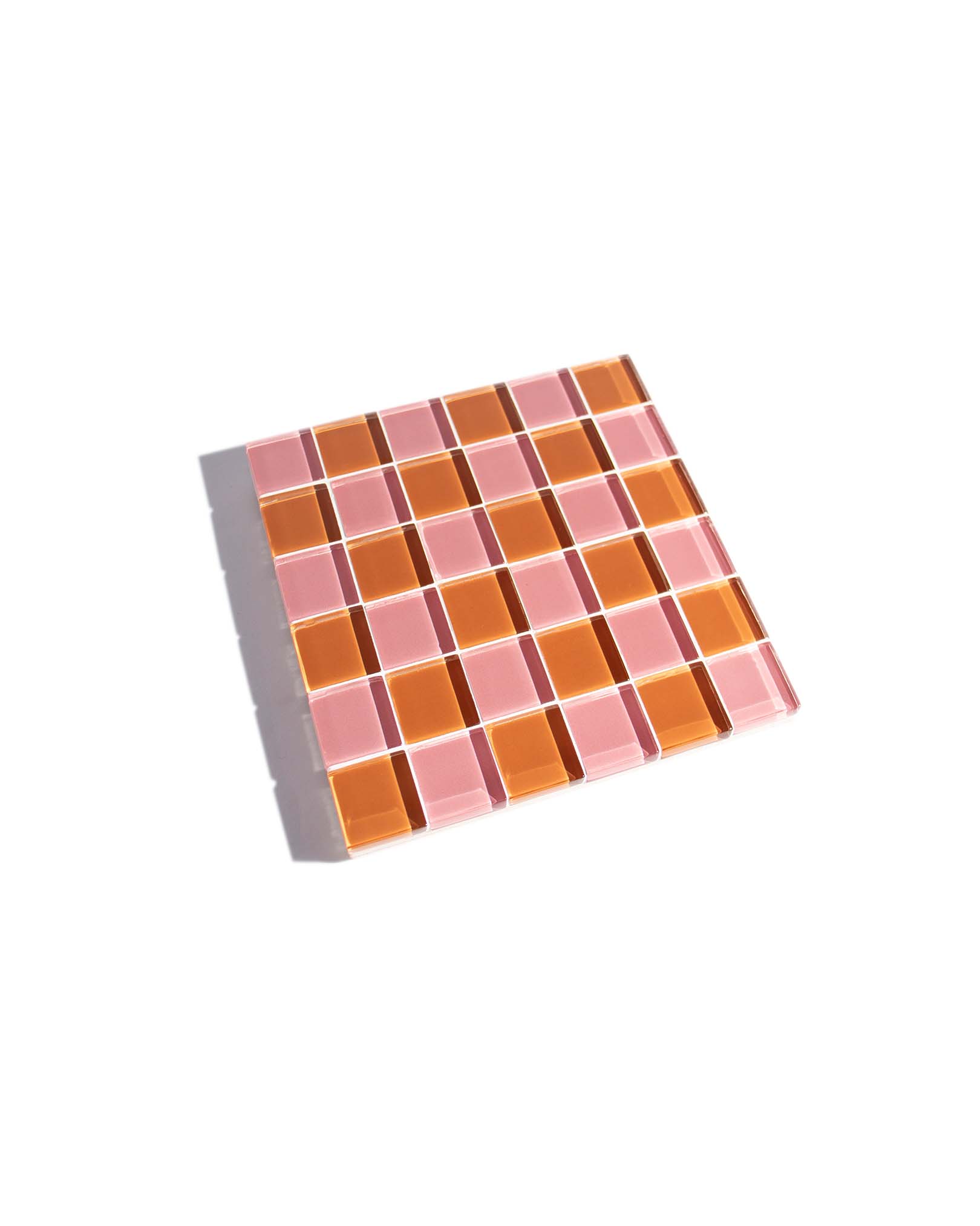 GLASS TILE DECORATIVE TRAY - Sunrose Amber