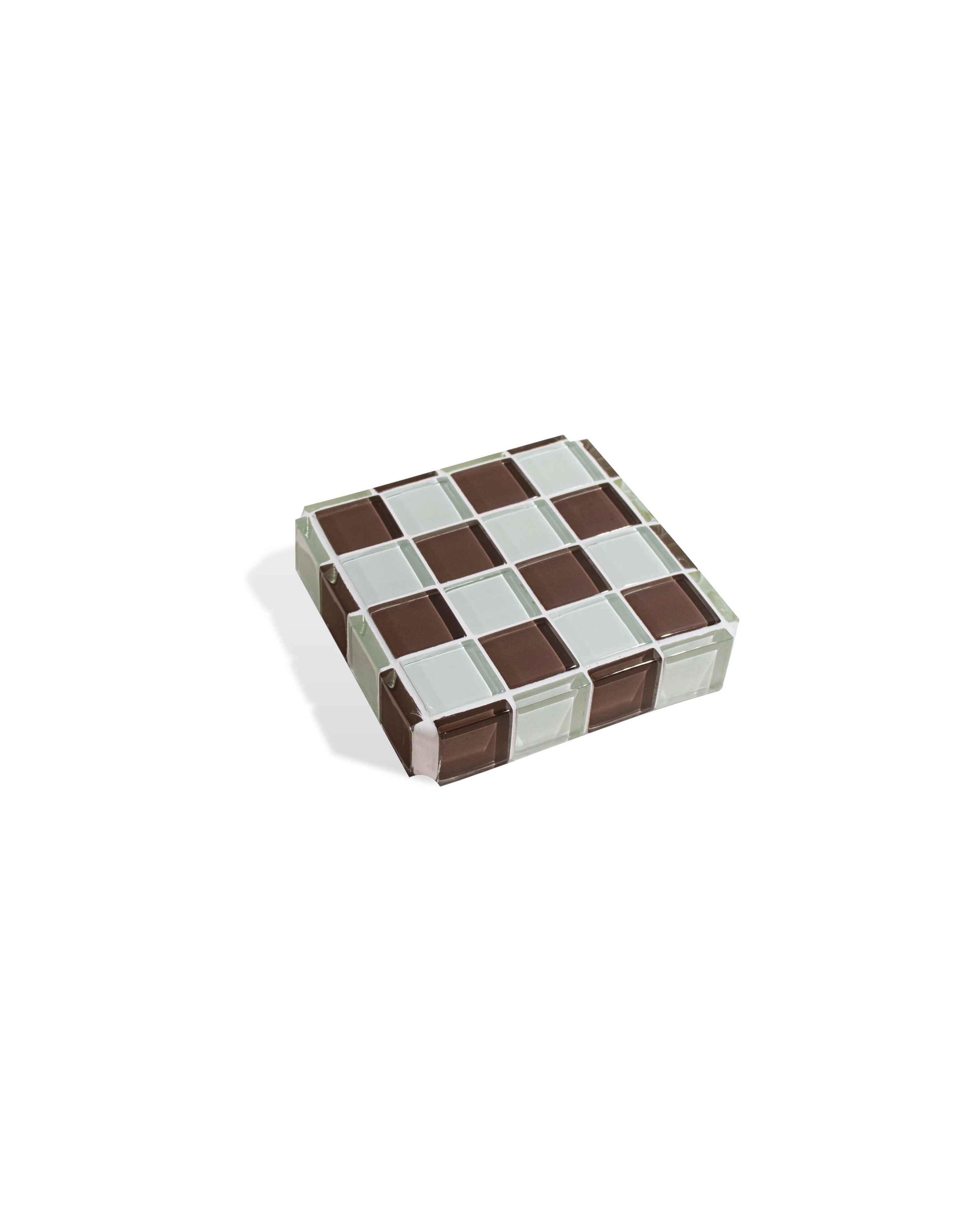 GLASS TILE CUBE - Classic Milk Chocolate