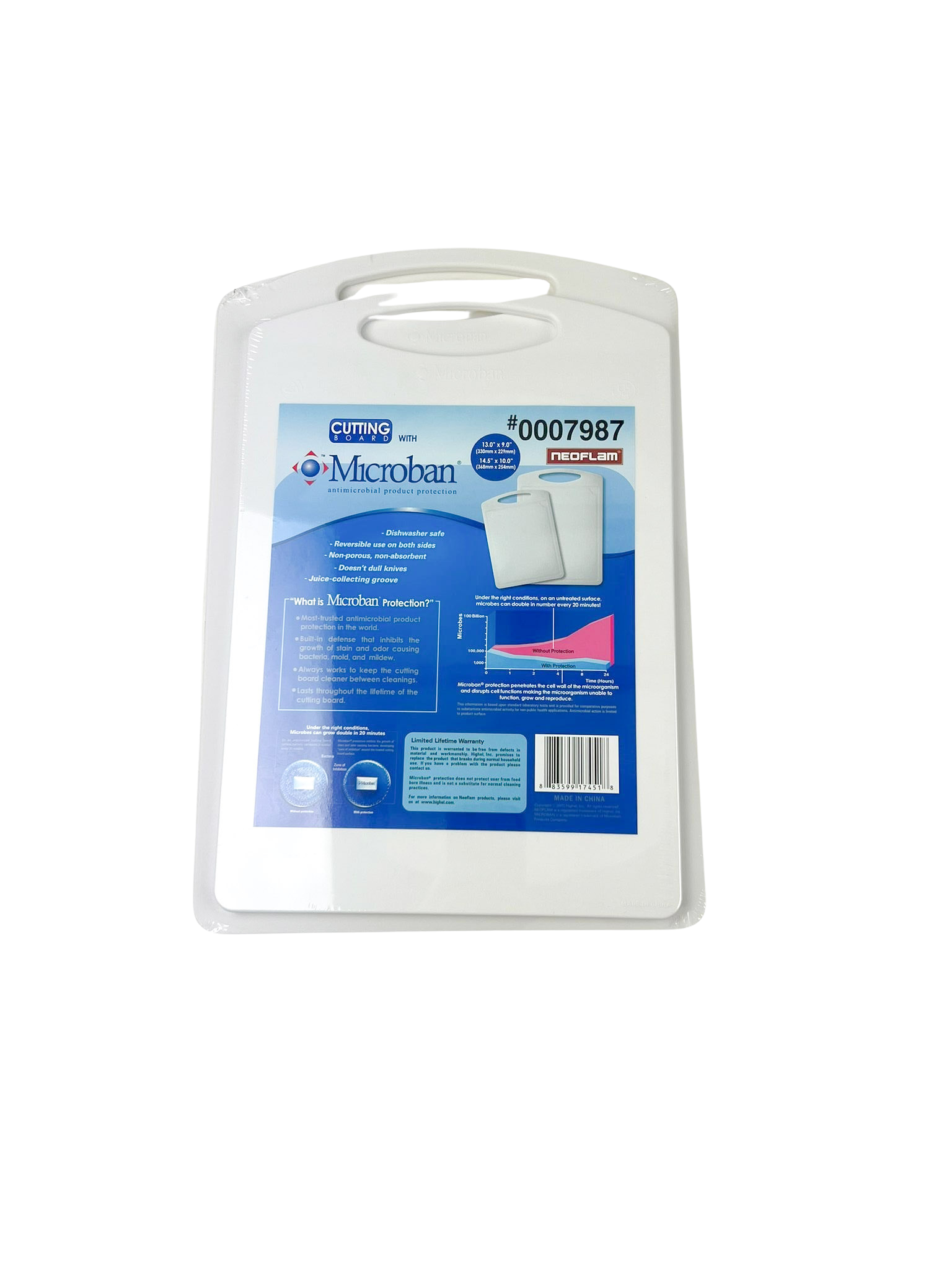 Cutting Board with Microban Antimicrobial Protection 2pc