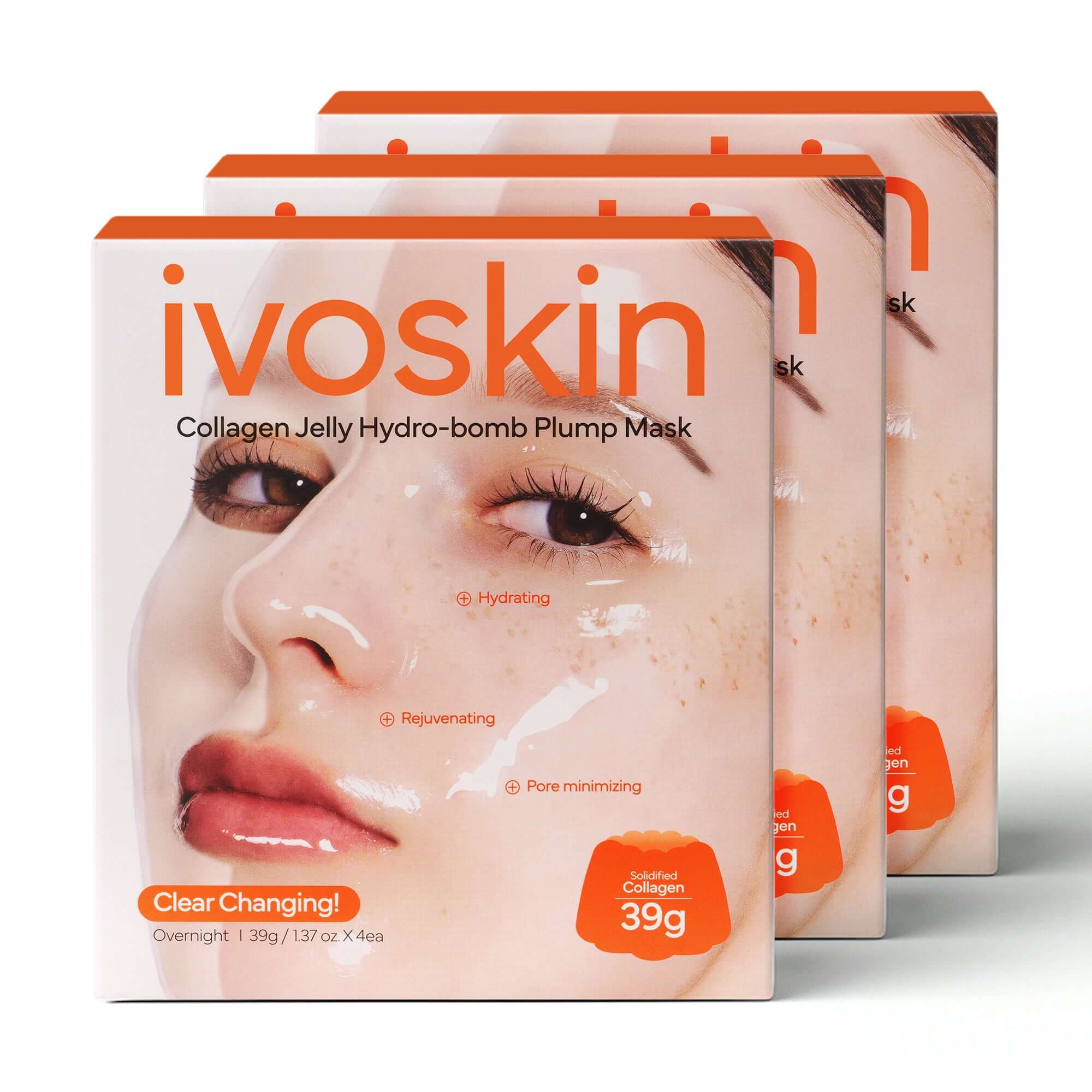 IVOSKIN Collagen Jelly Hydro-bomb Plump Mask(4ea)