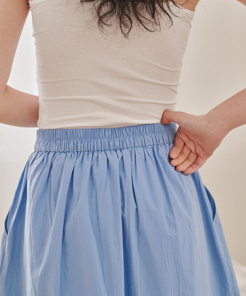 Door to Door Solid Skirt Bluebell