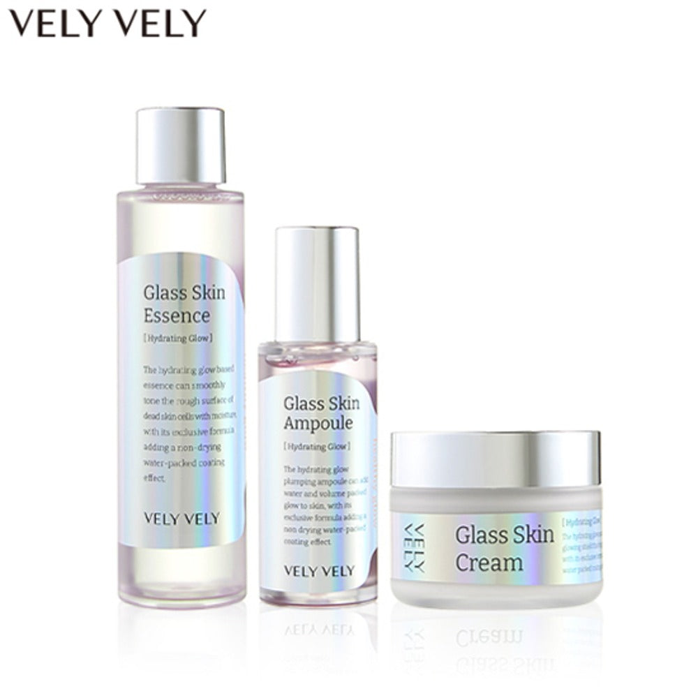 VELY VELY [SET] 3 types of Glass Skin (Essence 160ml + Ampoule 40ml + Cream 60ml) + Shopping Bag