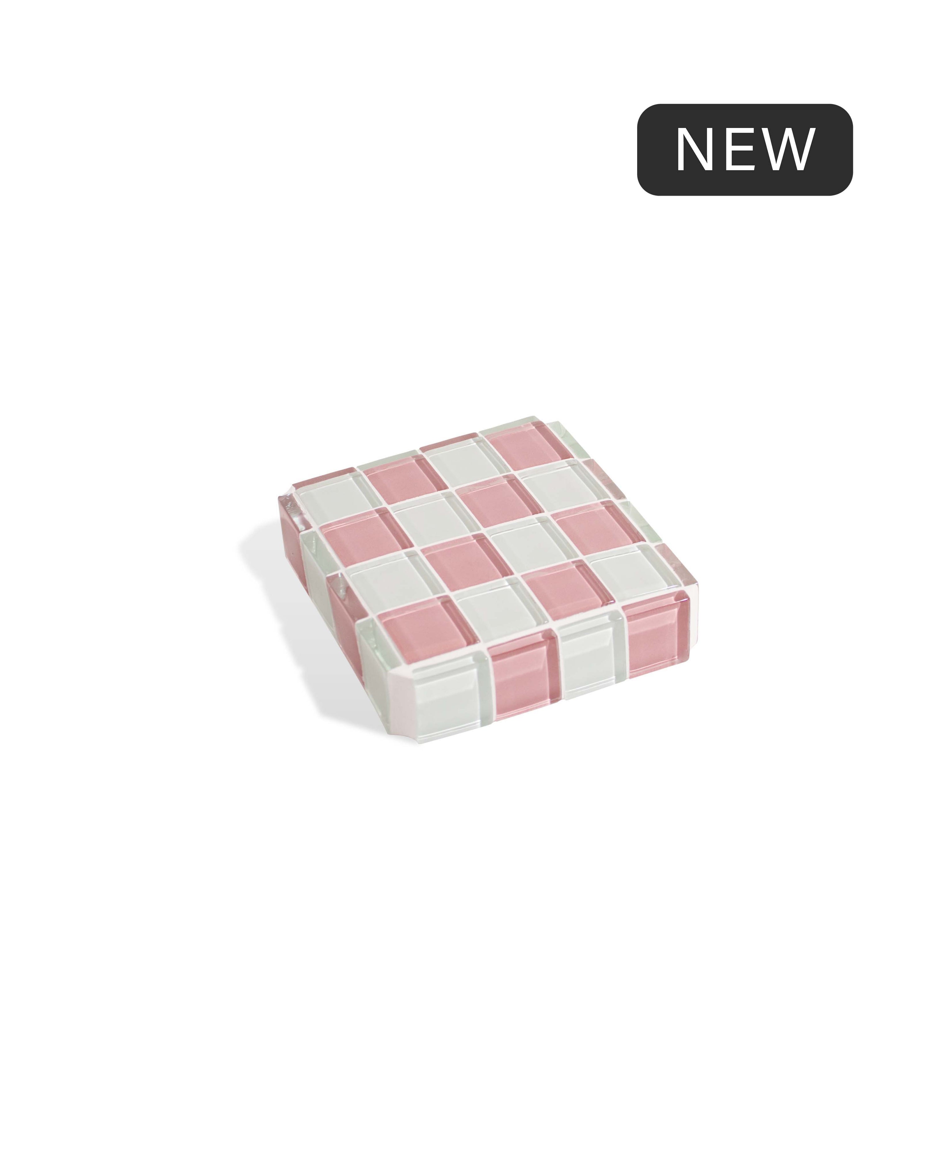 GLASS TILE CUBE - Pink Himalayan Milk Chocolate