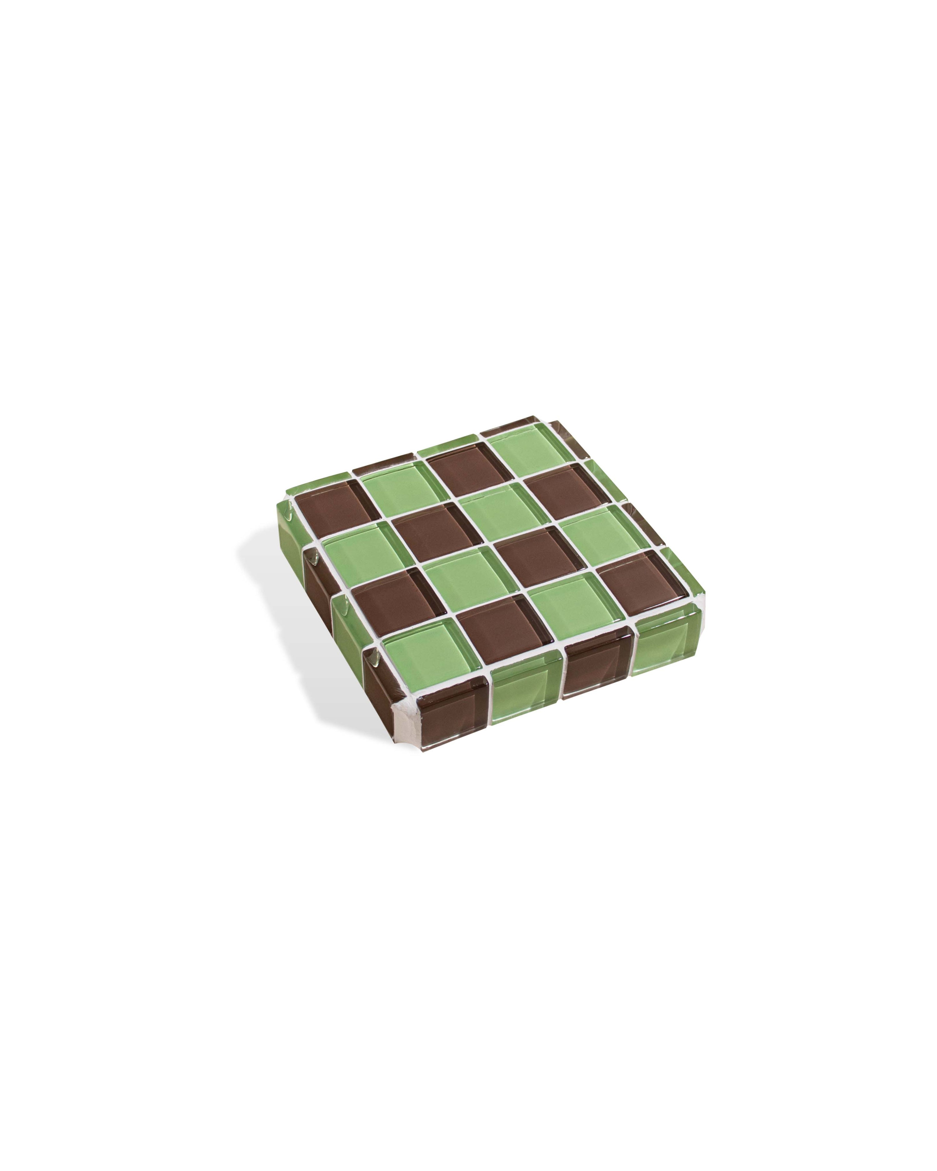 GLASS TILE CUBE - Mint Dark Chocolate