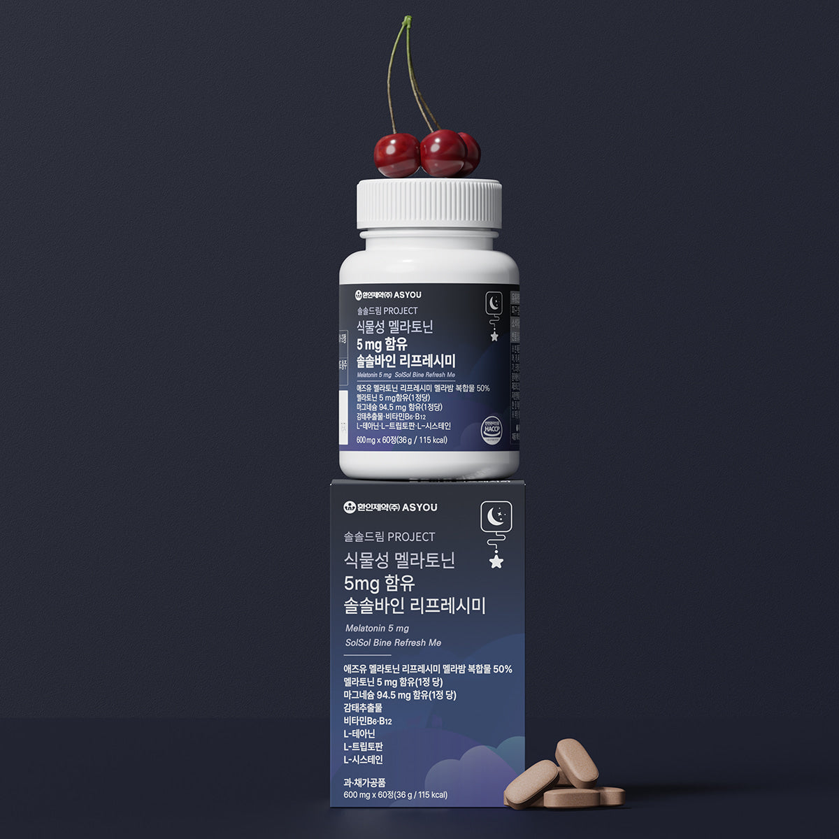 Plant Melatonin 5mg Solsolbaine Refresh Me + Sleep Mask