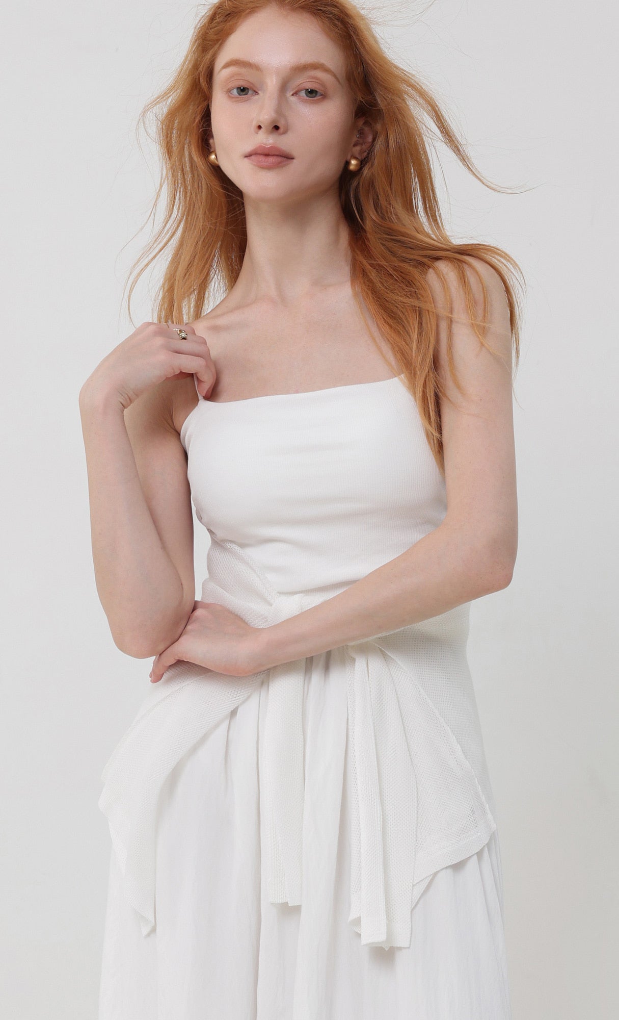 Pleatsmood Sheer Pleats Cardigan Ivory