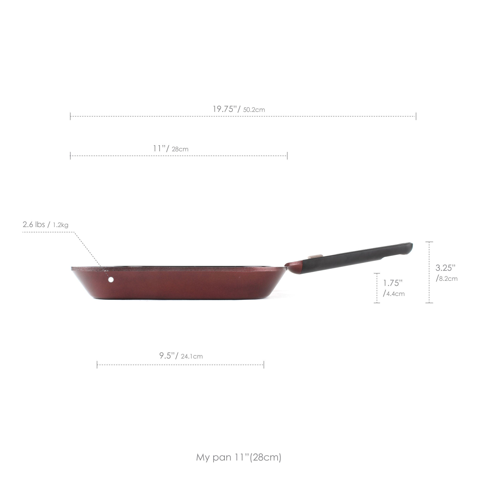 MyPan 11" Grill Pan, Detachable Handle