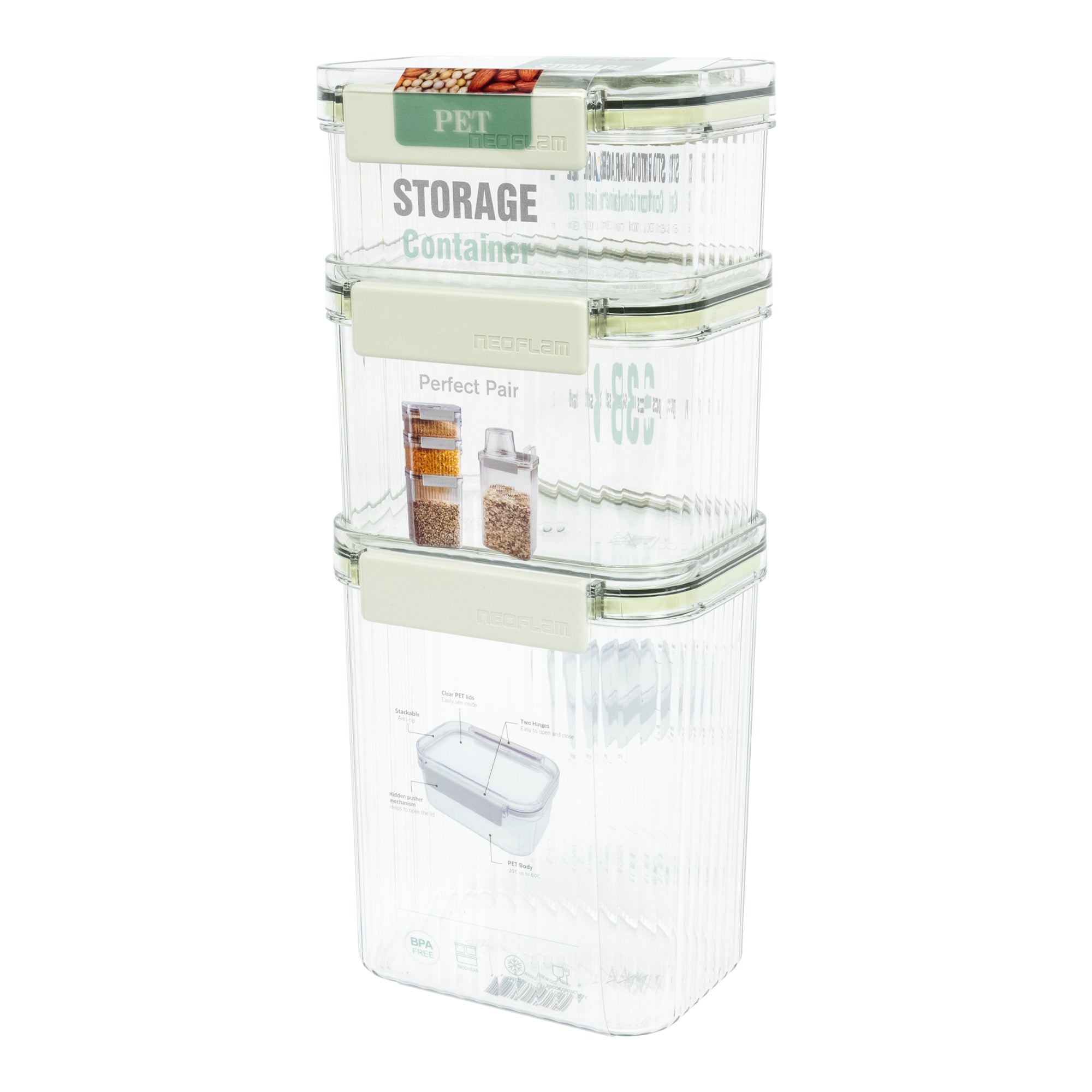 PET Grain Container with Measuring Cup Lid
