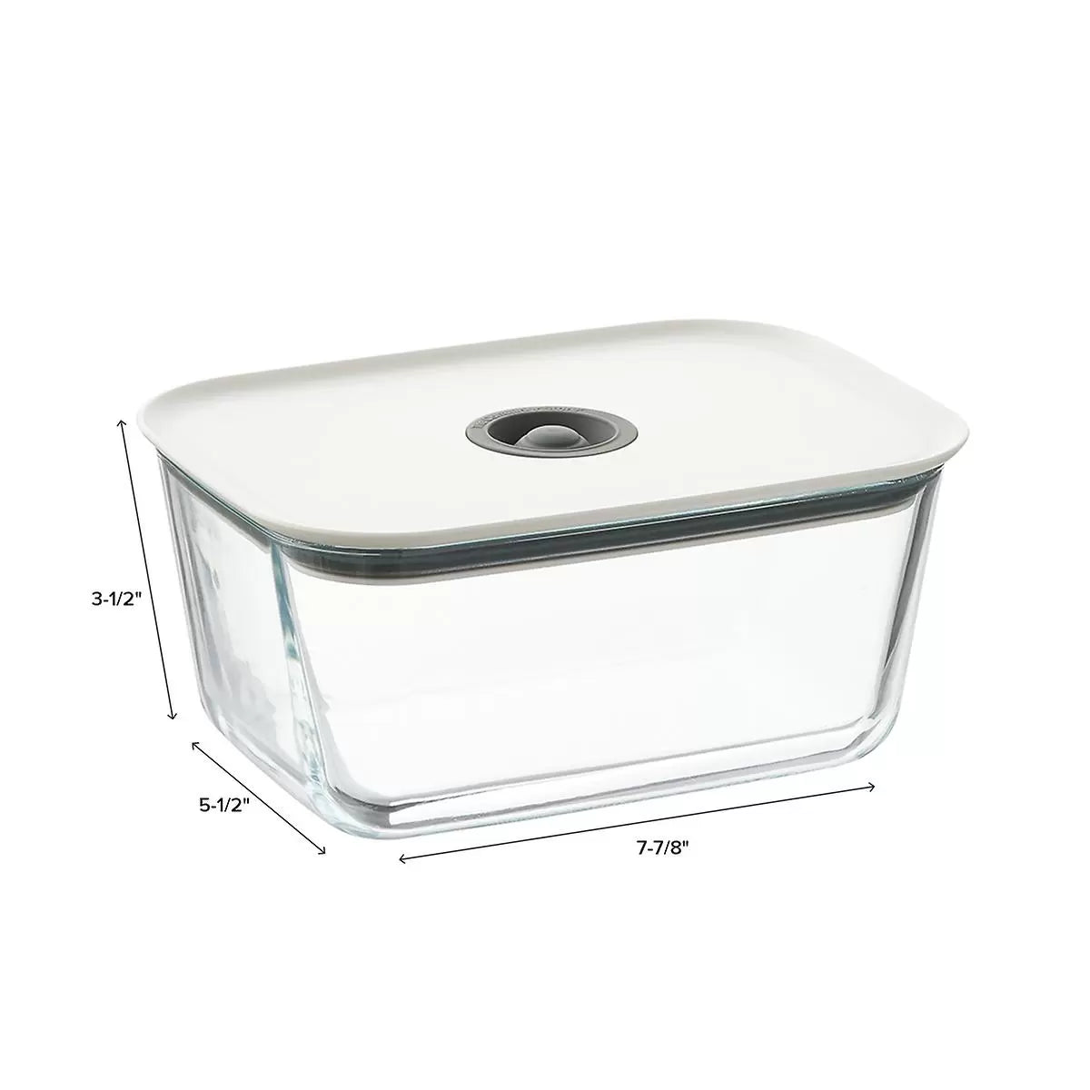 Clik Glass Food Storage, Rectangular, 2 Size, White Lid