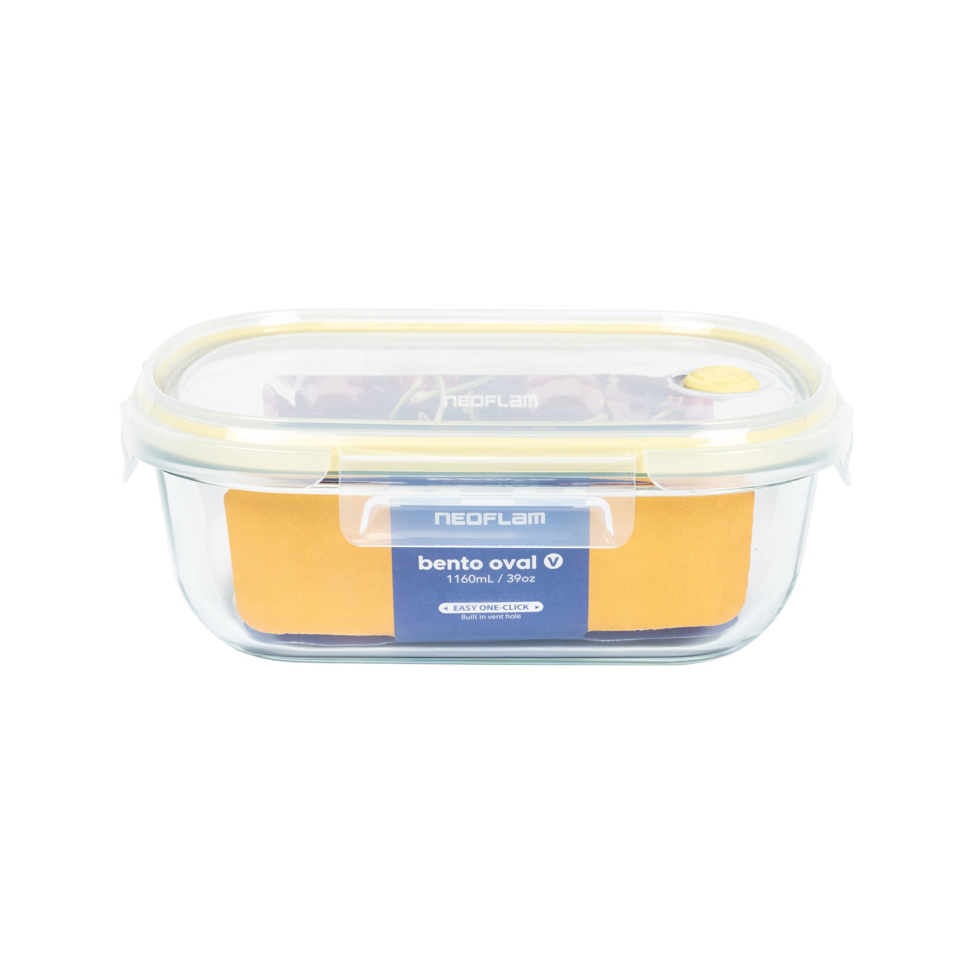 Oval Bento Glass 39oz Food Storage - Clear Lid, Vent