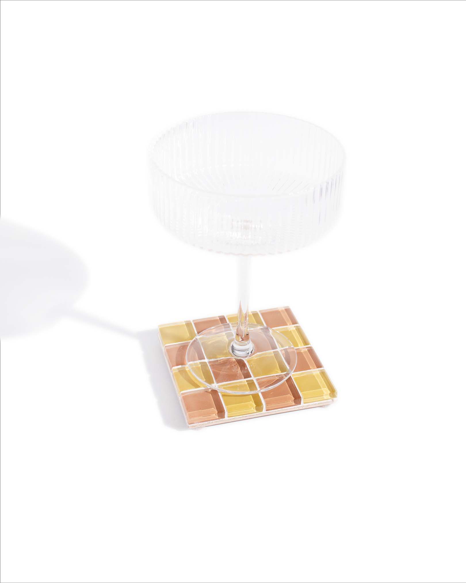GLASS TILE COASTER - Honey Milk