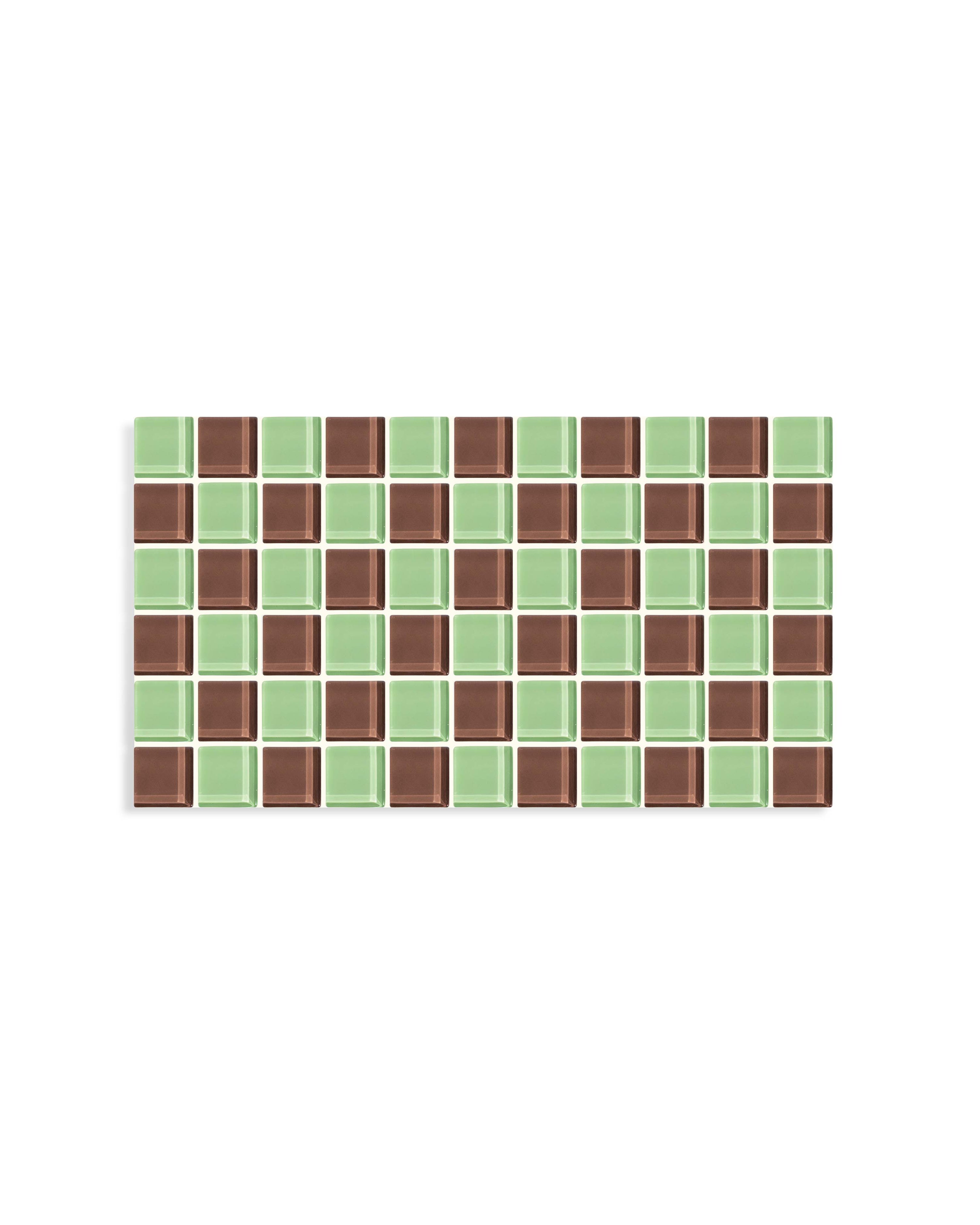 GLASS TILE DECORATIVE TRAY - Mint Dark Chocolate