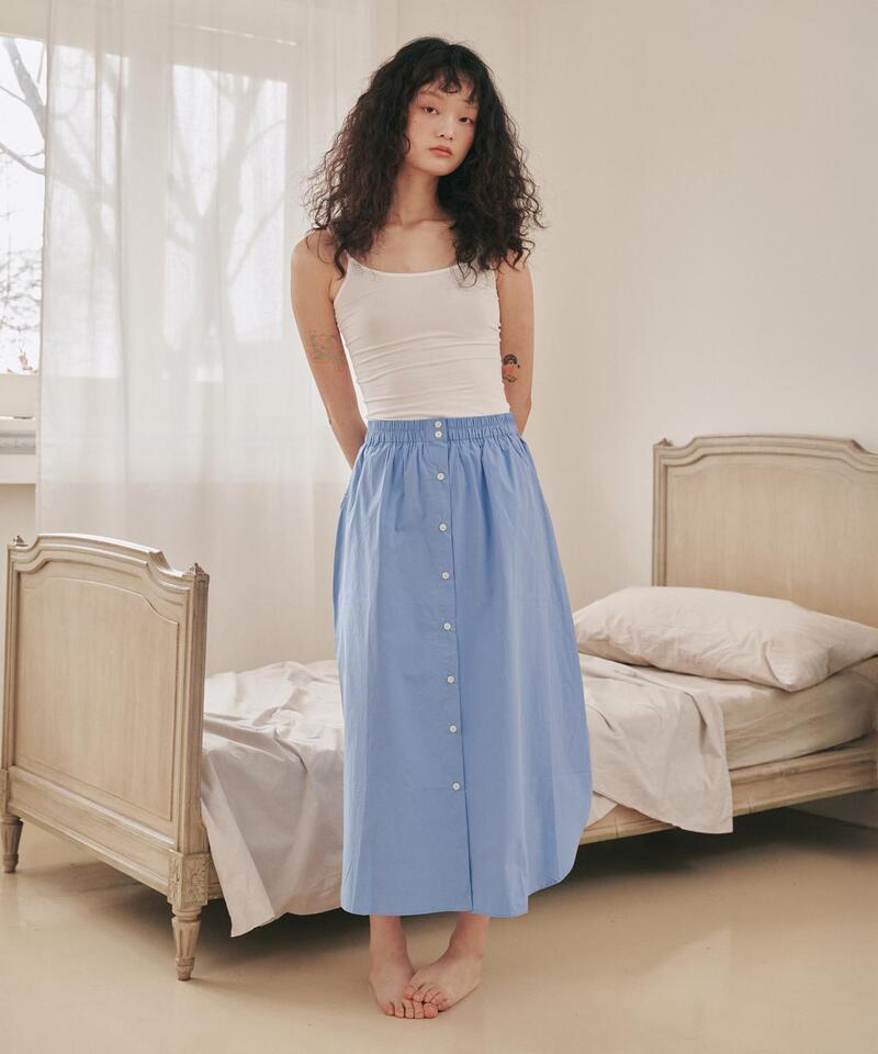 Door to Door Solid Skirt Bluebell