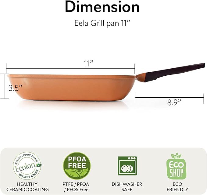 Eela 11" Square Grill Pan