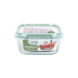 Wavy Glass Square Food Storage, Dark Green - Vent