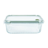Wavy Glass Rectangle Food Storage, Dark Green - Vent