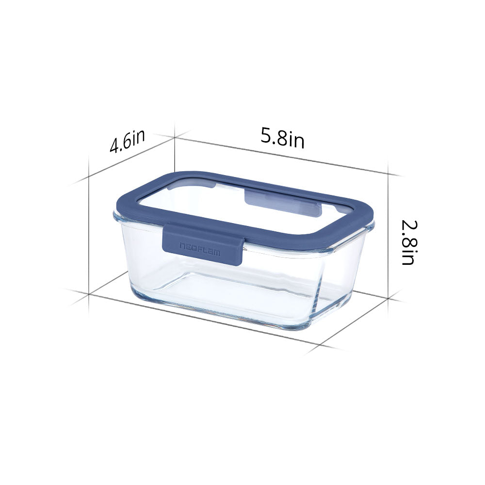 Glace Rectangle Food Storage - Navy Lid