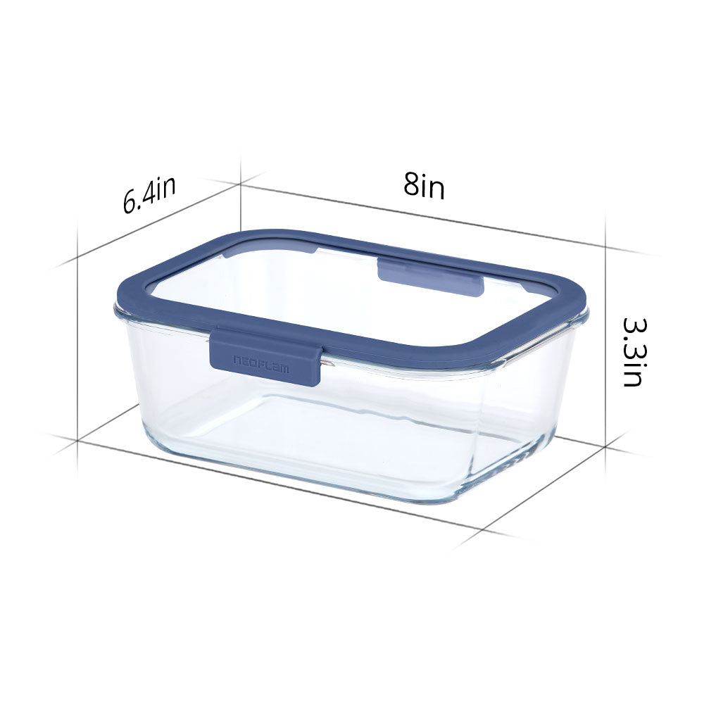 Glace Rectangle Food Storage - Navy Lid