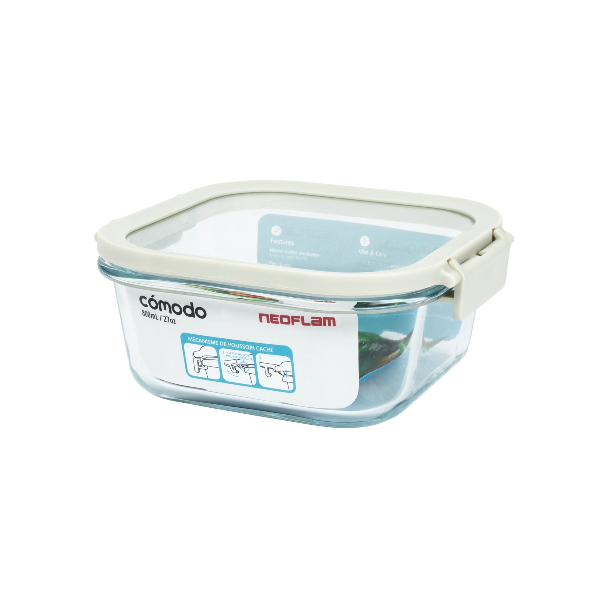Comodo Glass Food Square Storage