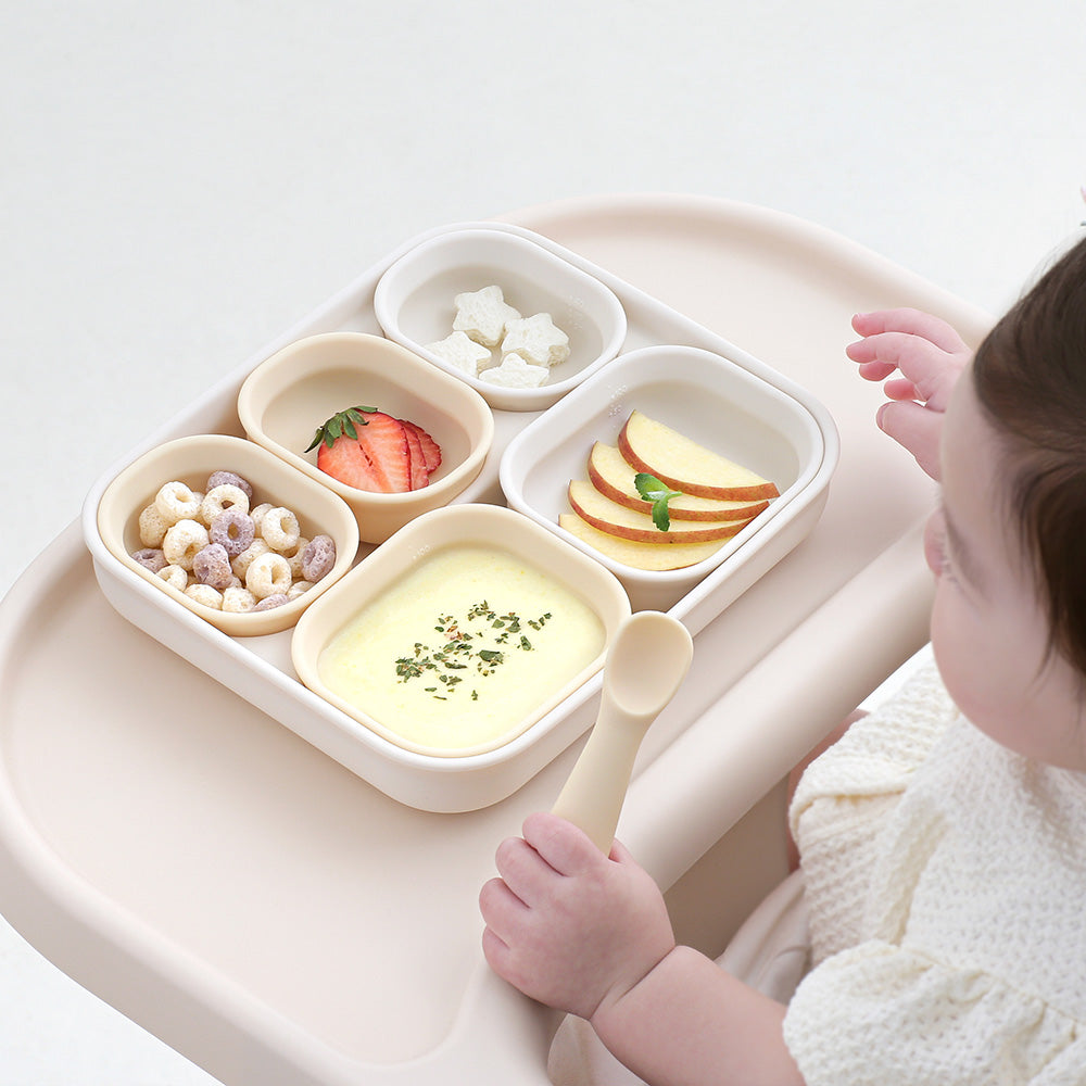 Takgaon Baby Suction Plate 3-piece Topping Baby Food Baby Silicone Tableware Plate Self-directed