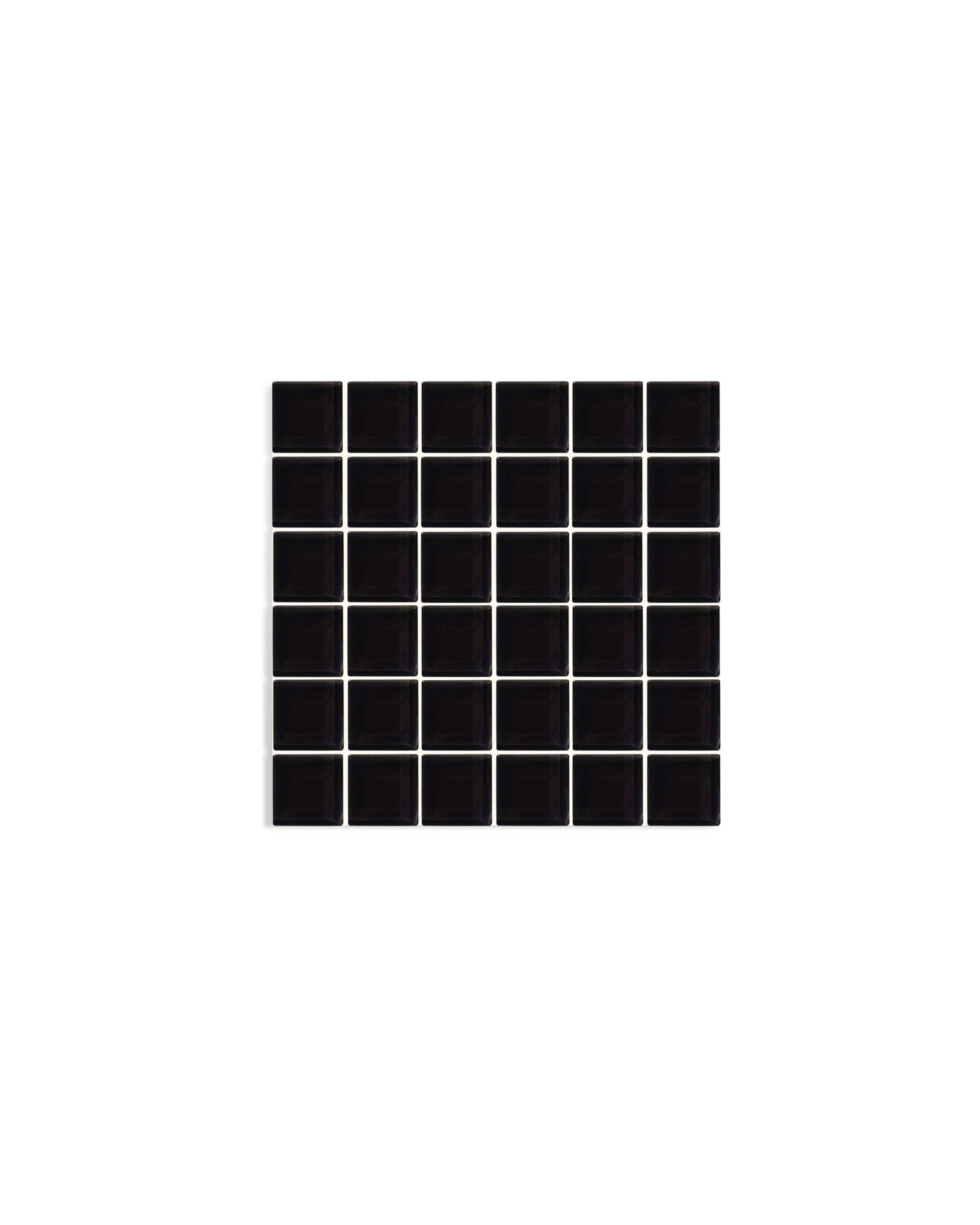 GLASS TILE DECORATIVE TRAY - Black Canvas