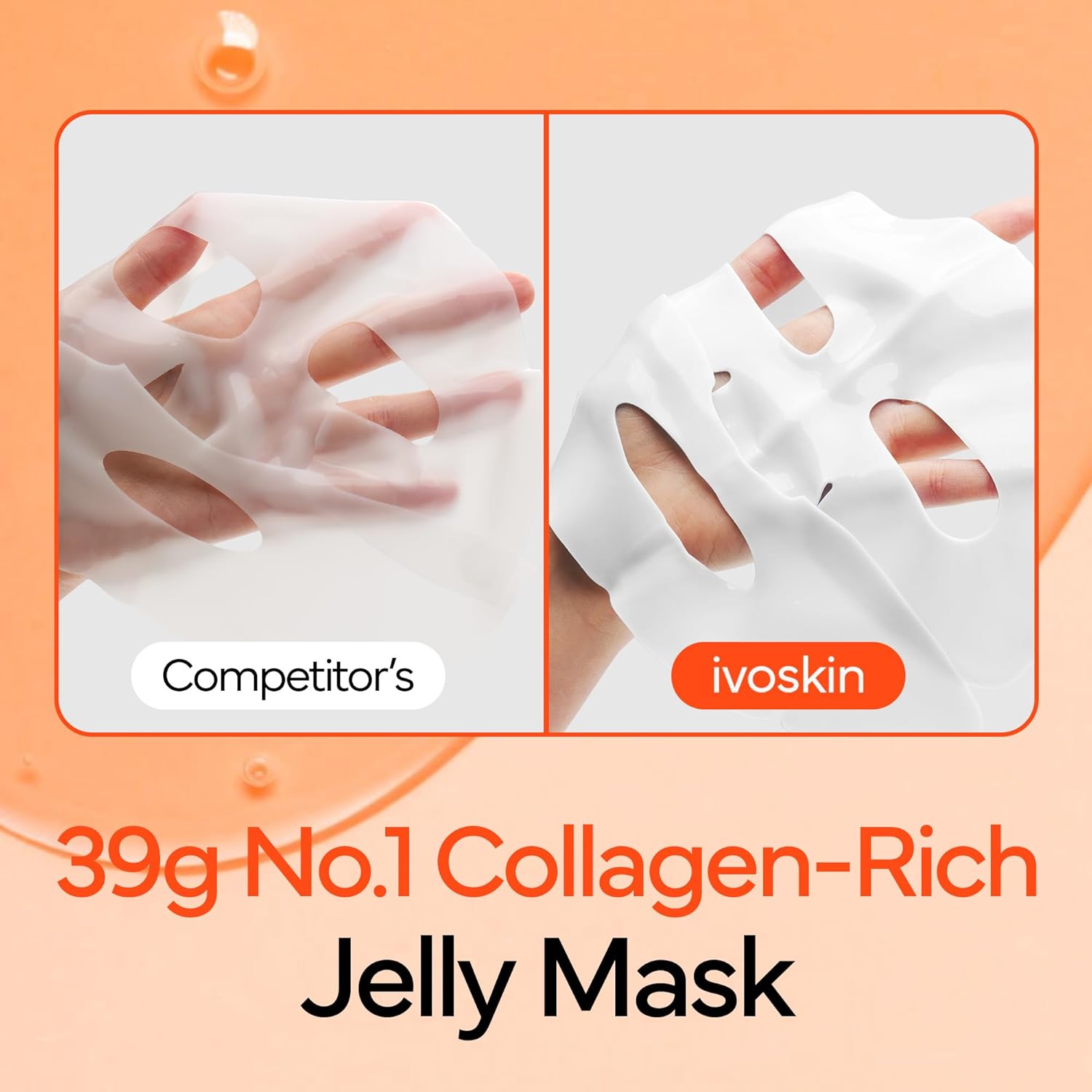 Ivoskin Collagen Jelly Hydro-Bomb Plump Mask – 4-Pack Hydrating & Firming Face Masks with 670,000 ppm Collagen