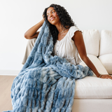 DOUBLE RUCHED FAUX FUR XL THROW BLANKETS