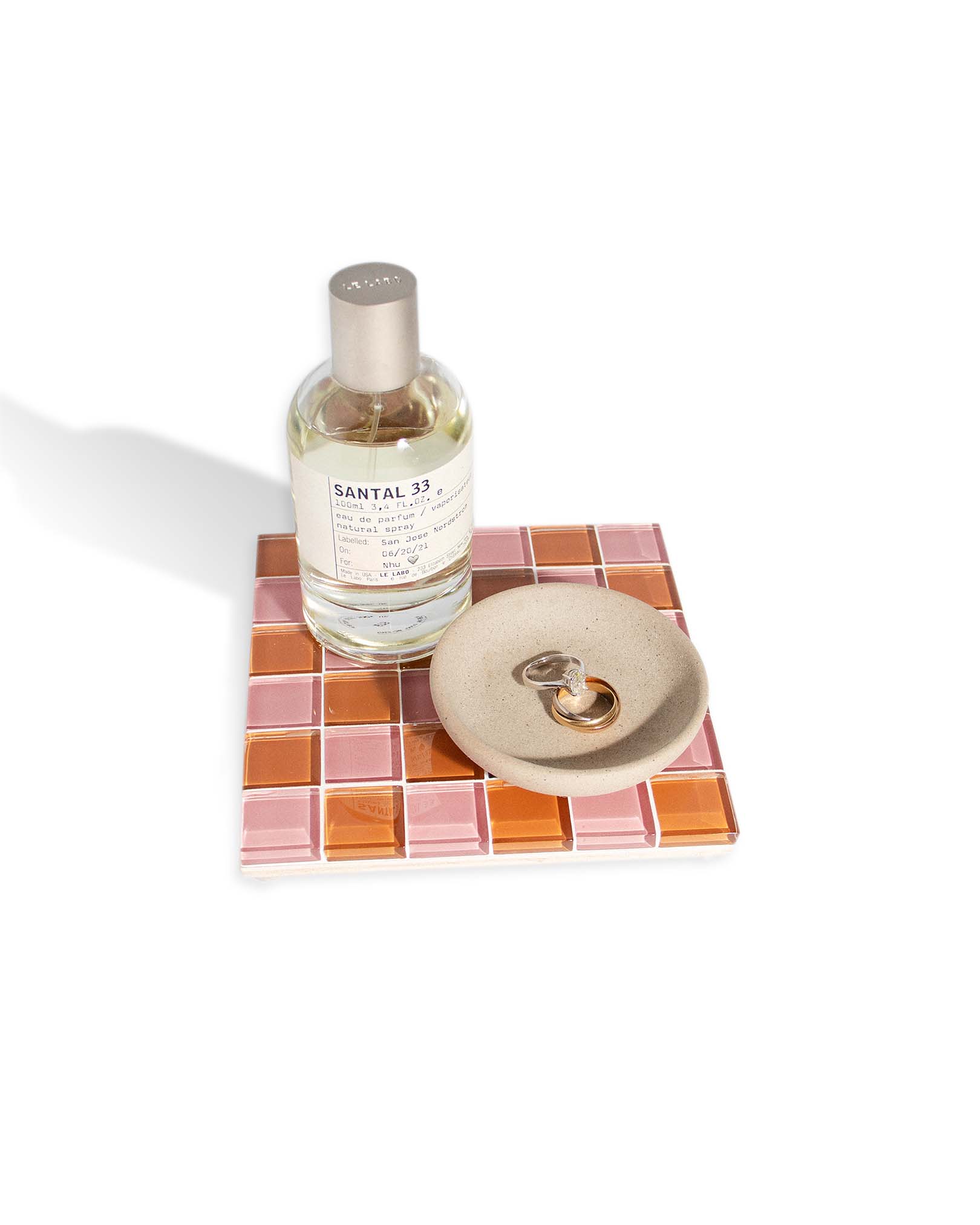 GLASS TILE DECORATIVE TRAY - Sunrose Amber