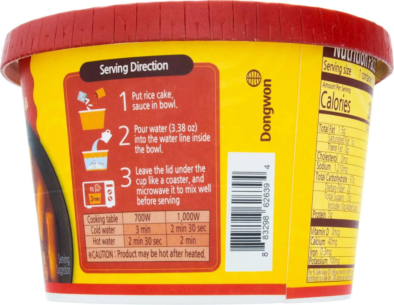 Dong Won Spicy Cheese Topokki Cup, Traditional Korean Rice Cake, 4.23 Ounce (Pack Of 3)